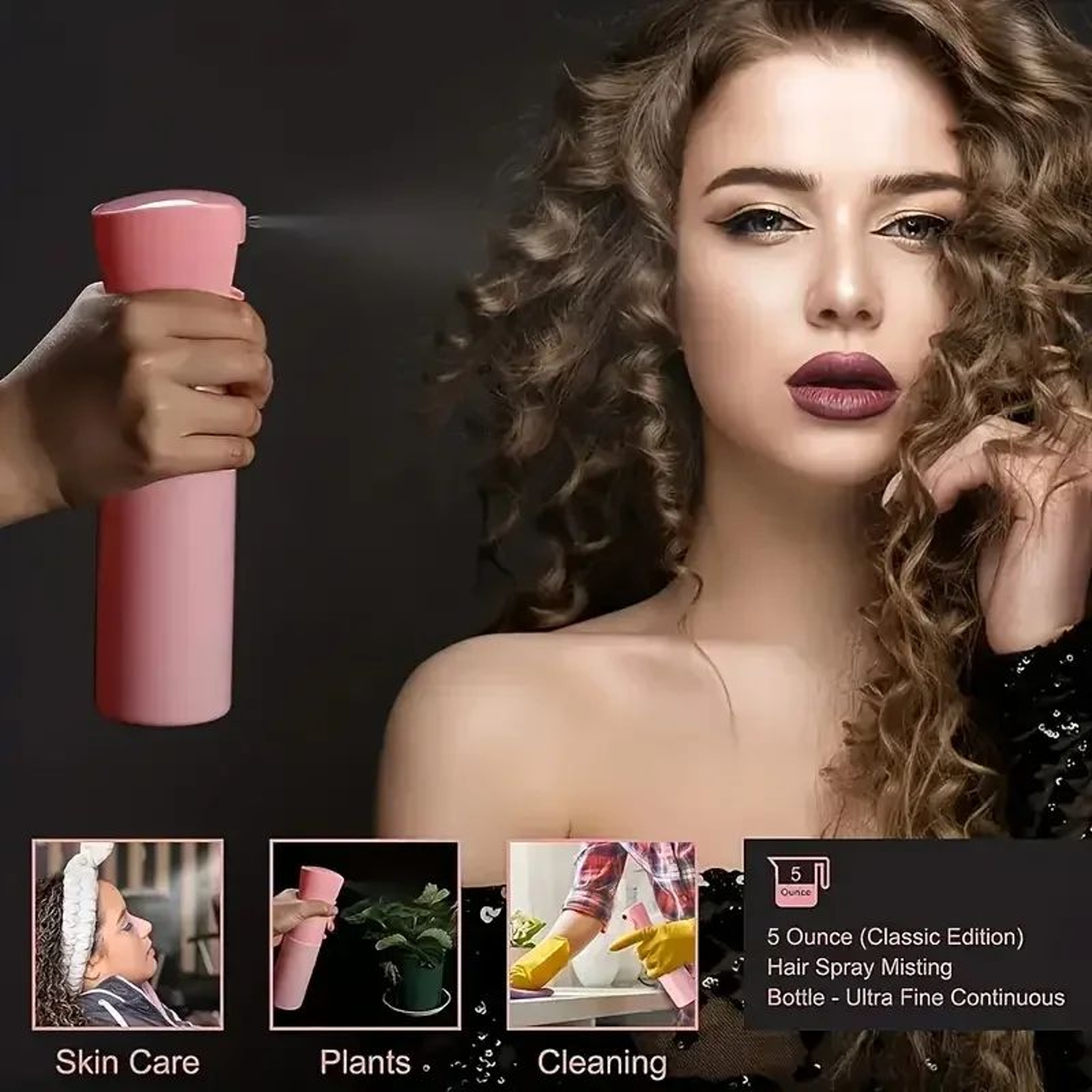 6Piece Hair Brush Set With Hair Spray Bottle Rat Tail Comb  Edge Control Brush For Sleek Styling An 2