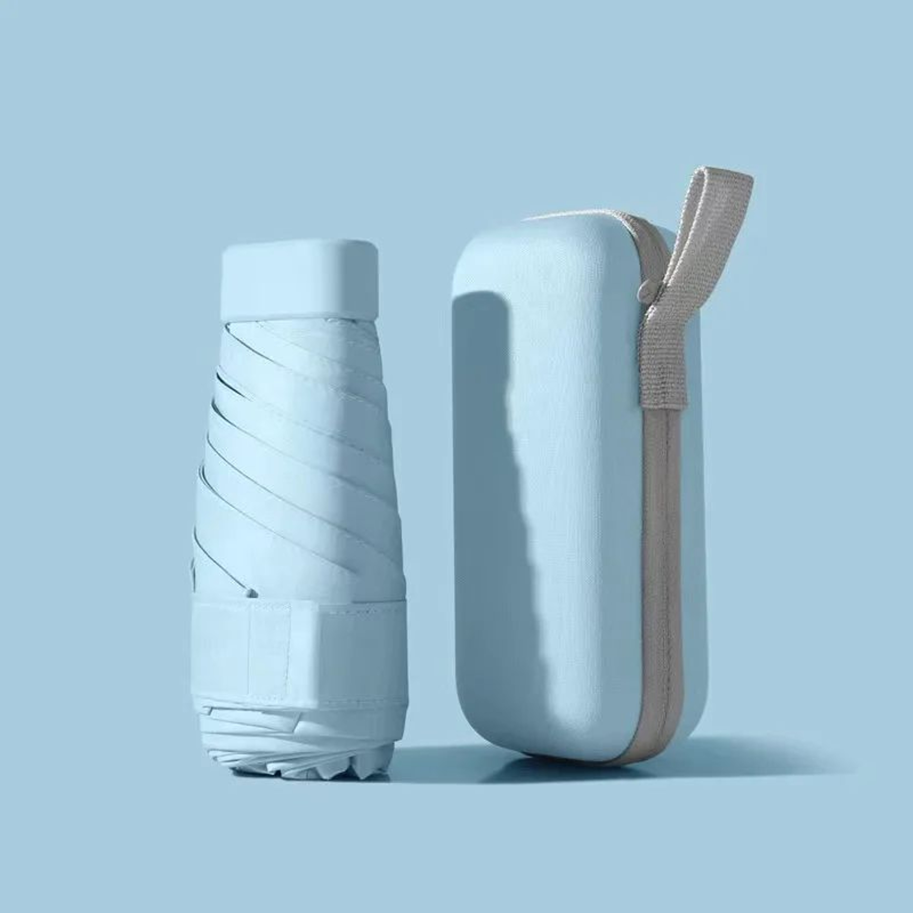 Capsule Mini Travel Umbrella With UV Sun Protection Case 10