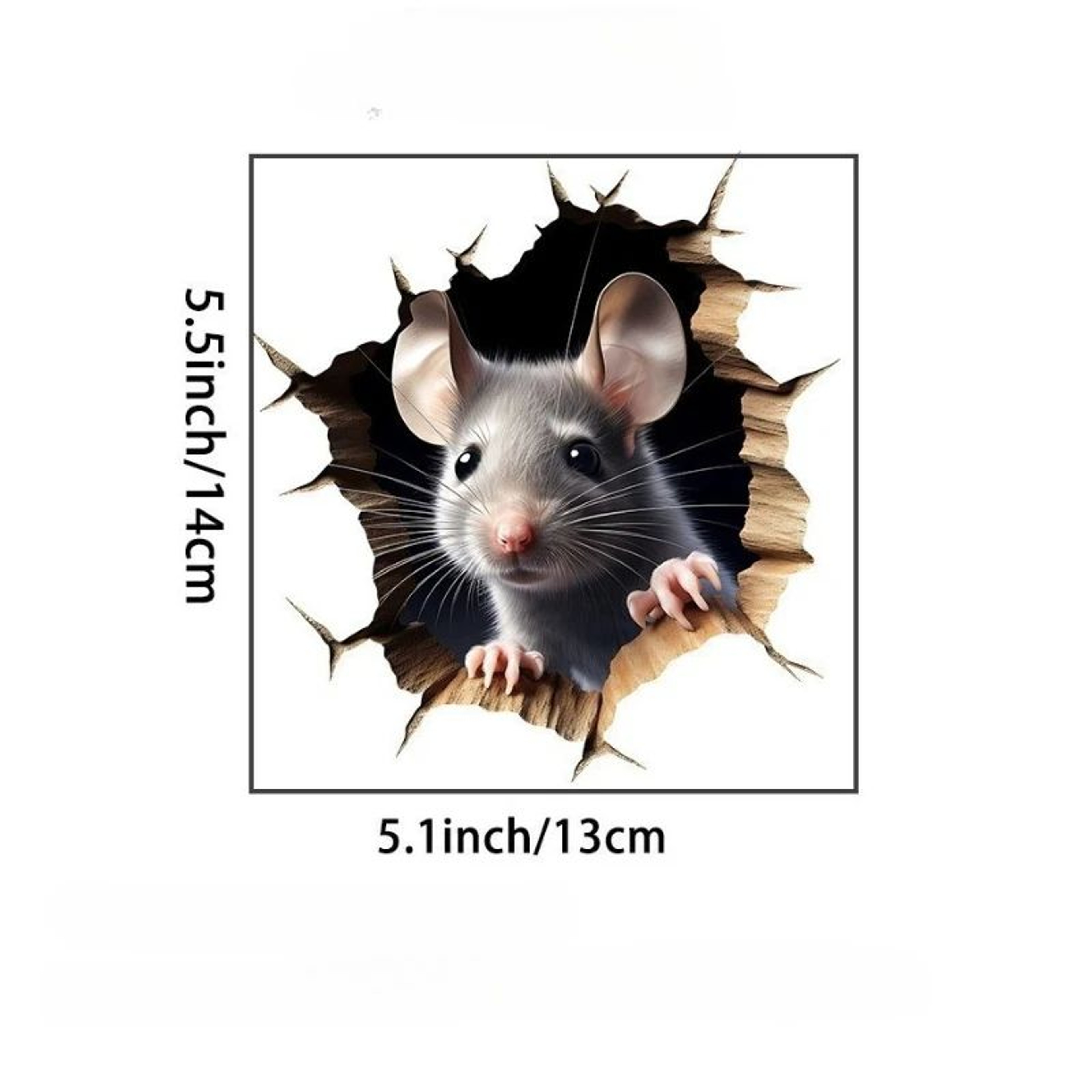Delightful 3D Mouse Hole Wall Sticker  Removable Vinyl Wall Decal For Playful Home Decor 4