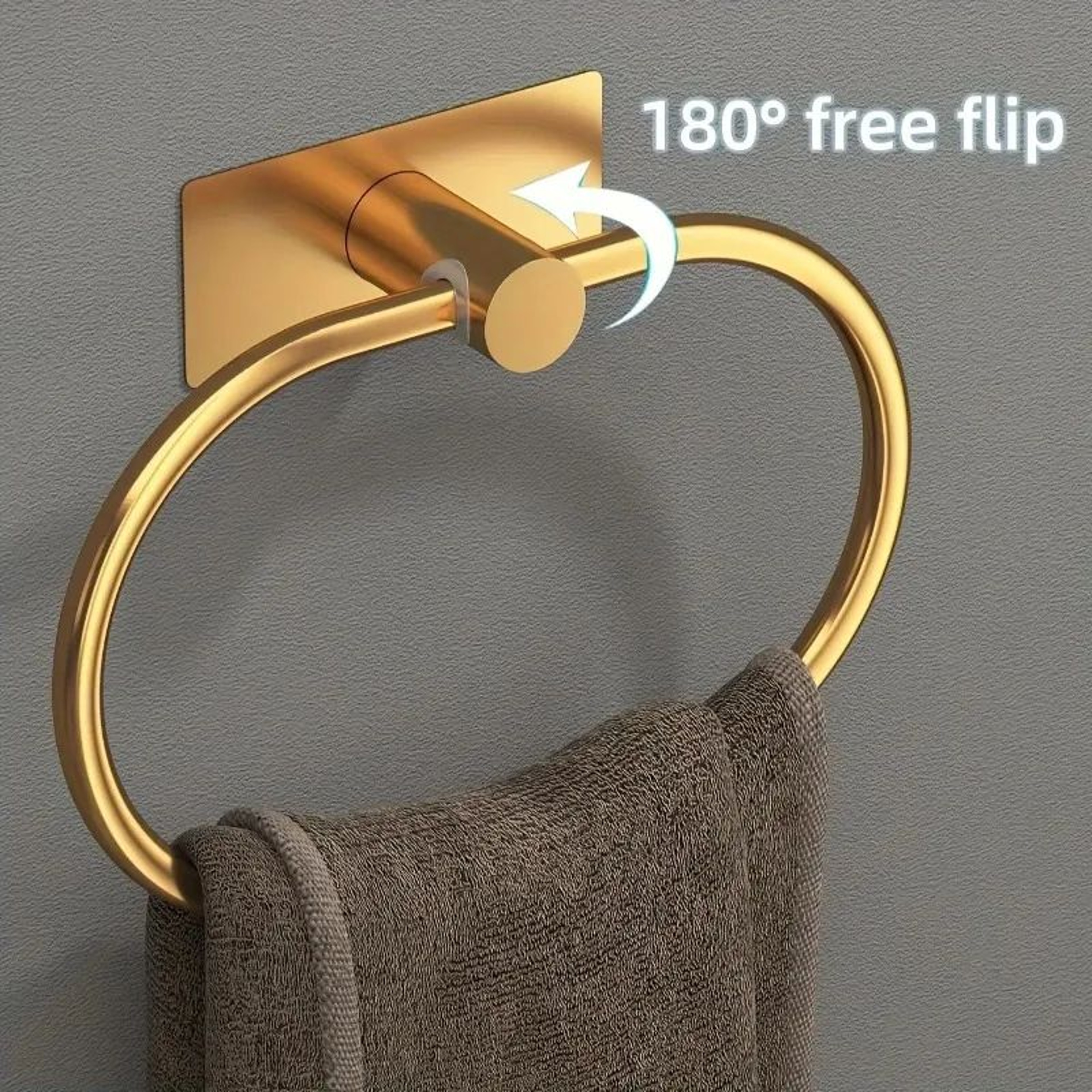 NoDrill Black Stainless Steel Towel Holder SelfAdhesive Towel Ring  Bar For Bathroom And Kitchen 2