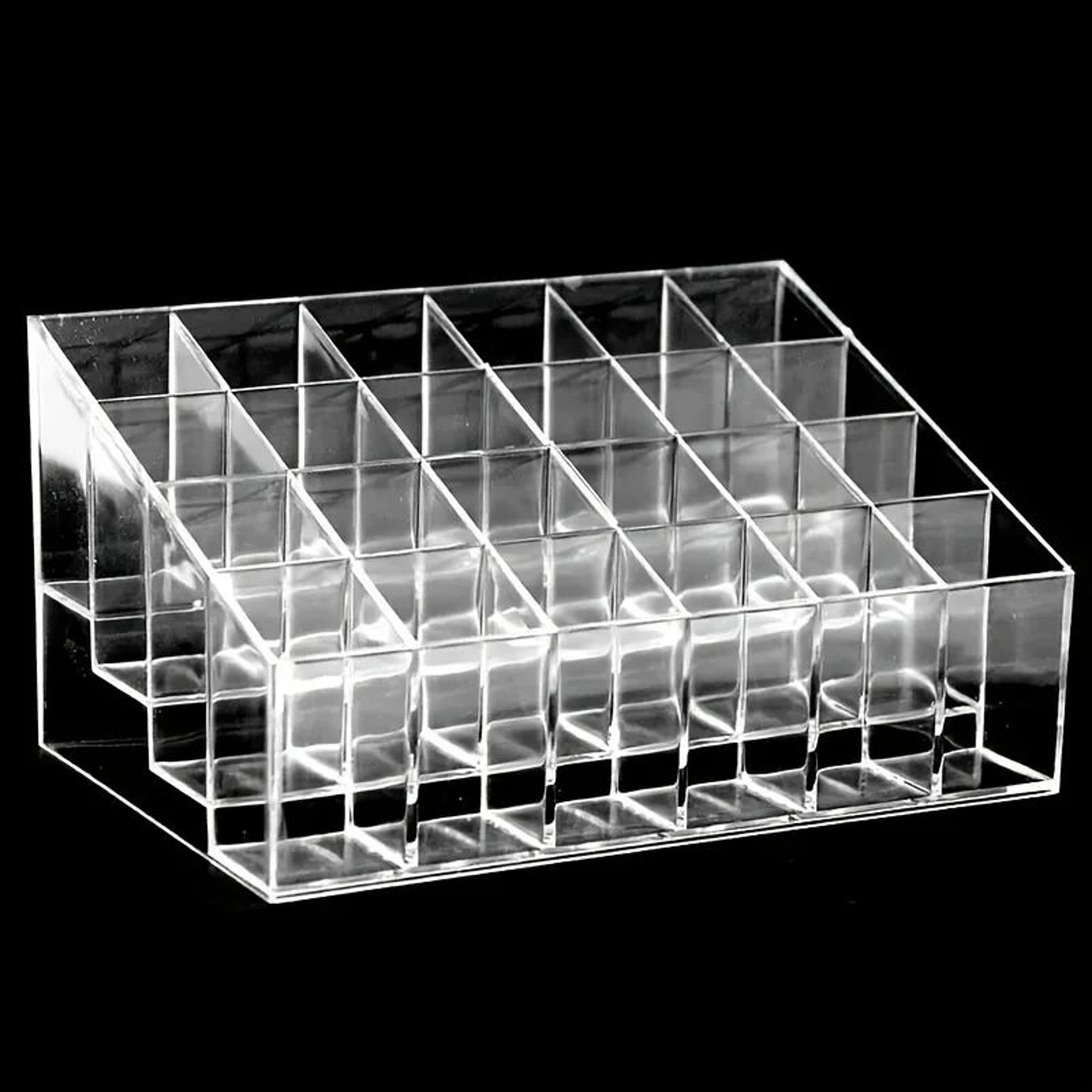 Clear Acrylic 24Slot Lipstick Organizer  Vanity Makeup Storage Box 1