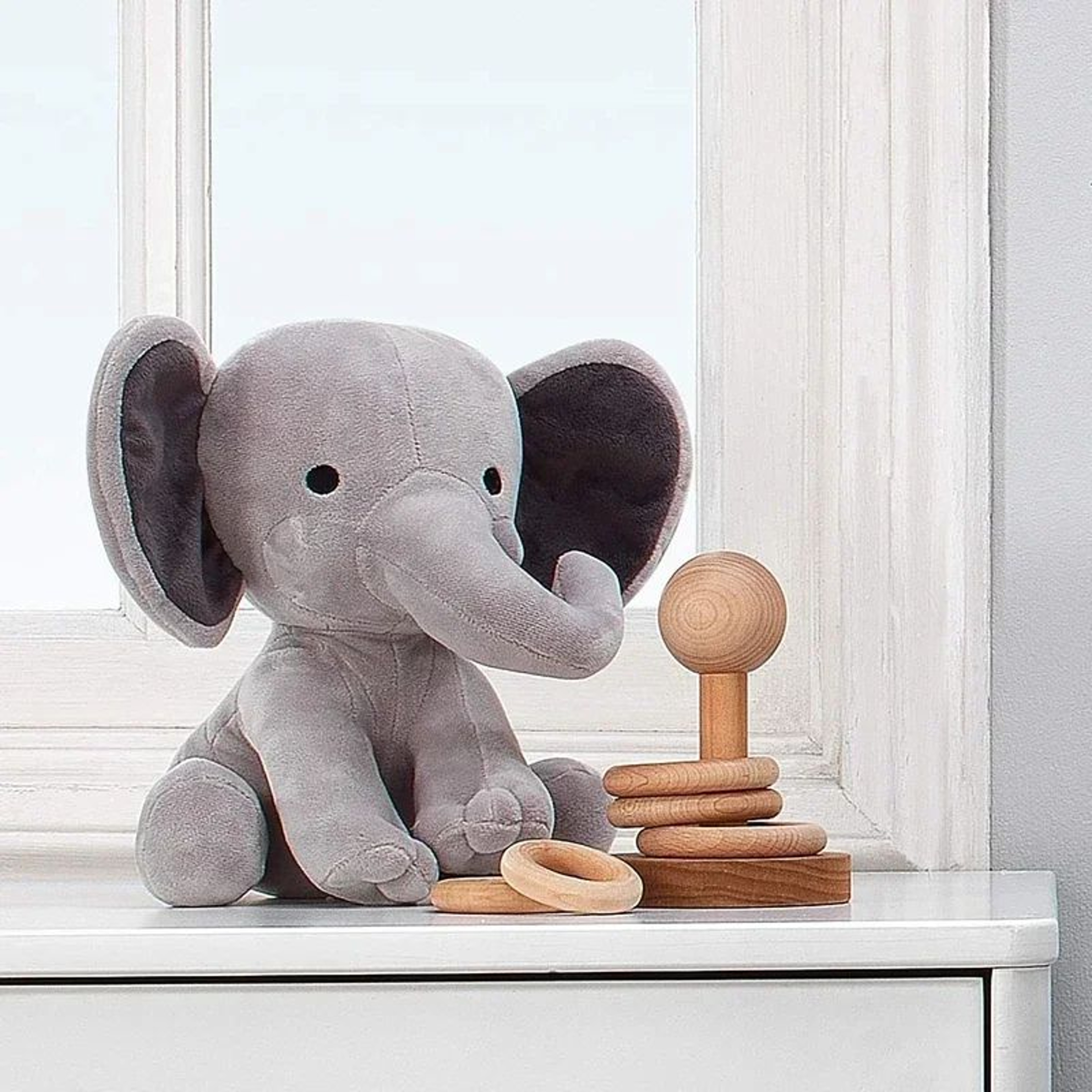 10Inch Gray Elephant Plush Pillow  Soft Kawaii Stuffed Animal For Babies  Cozy Decor 3