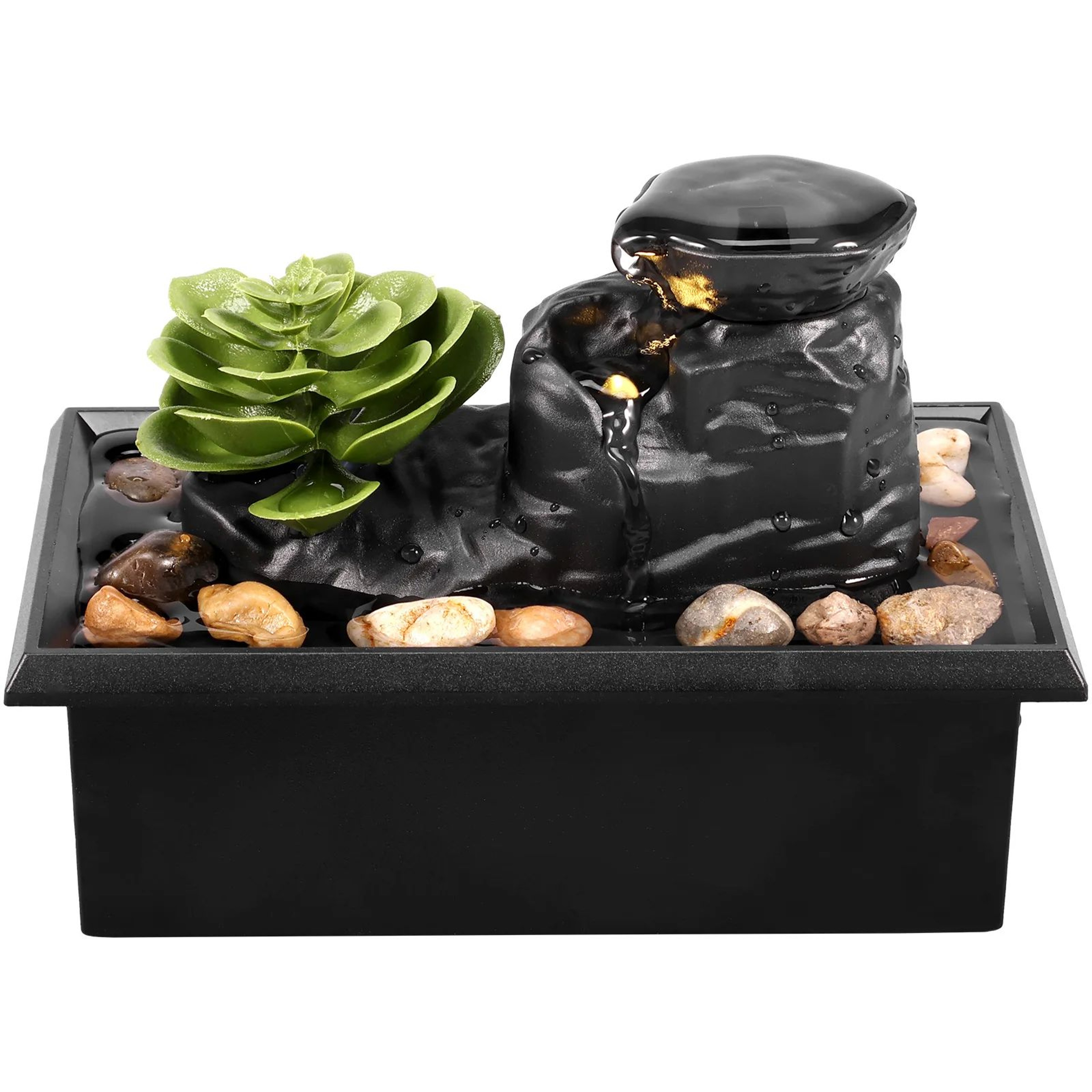 TranquilFlow Indoor Waterfall Fountain  Zen Desktop Fountain With Soft Lights  Relaxing Water Featu 12