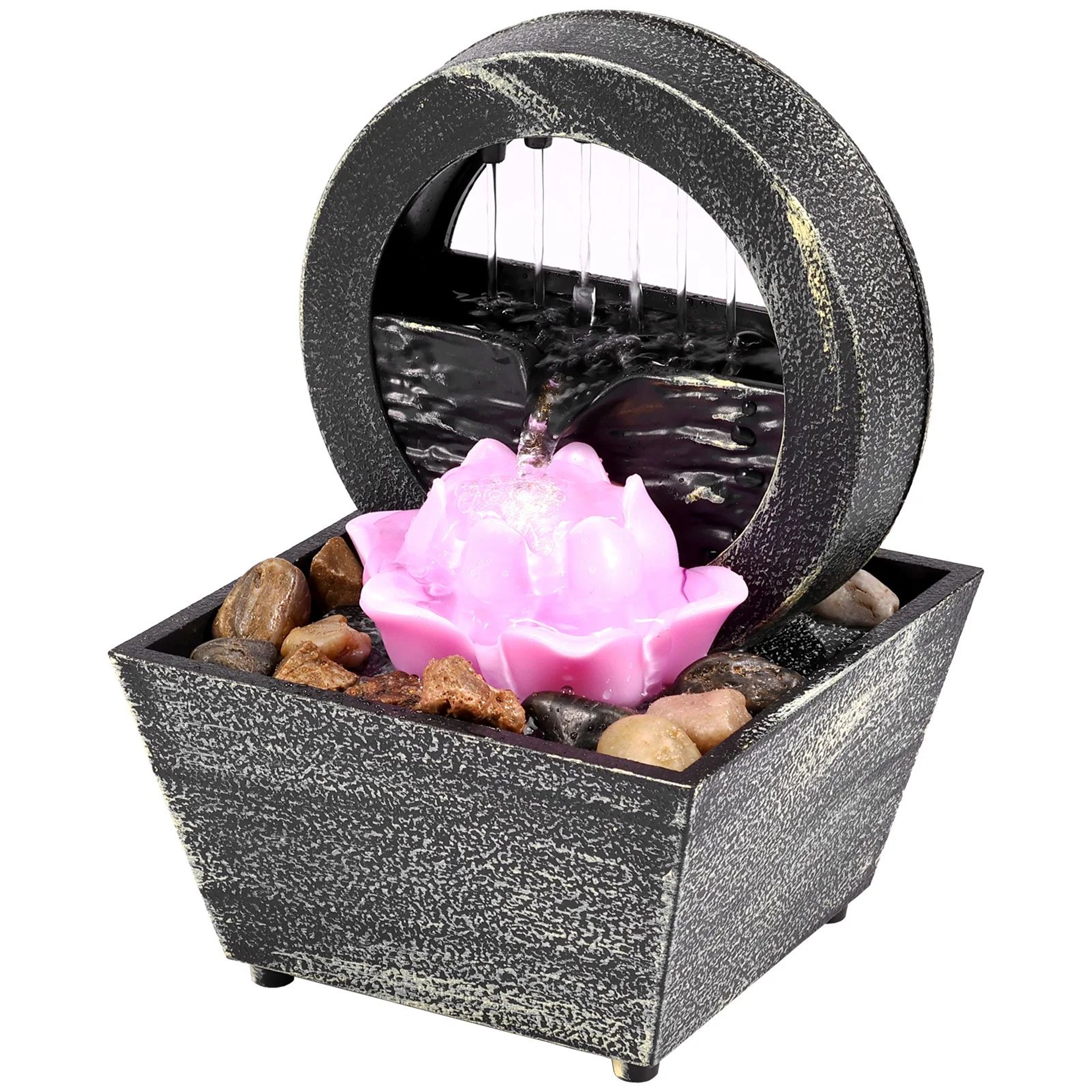 TranquilFlow Indoor Waterfall Fountain  Zen Desktop Fountain With Soft Lights  Relaxing Water Featu 13