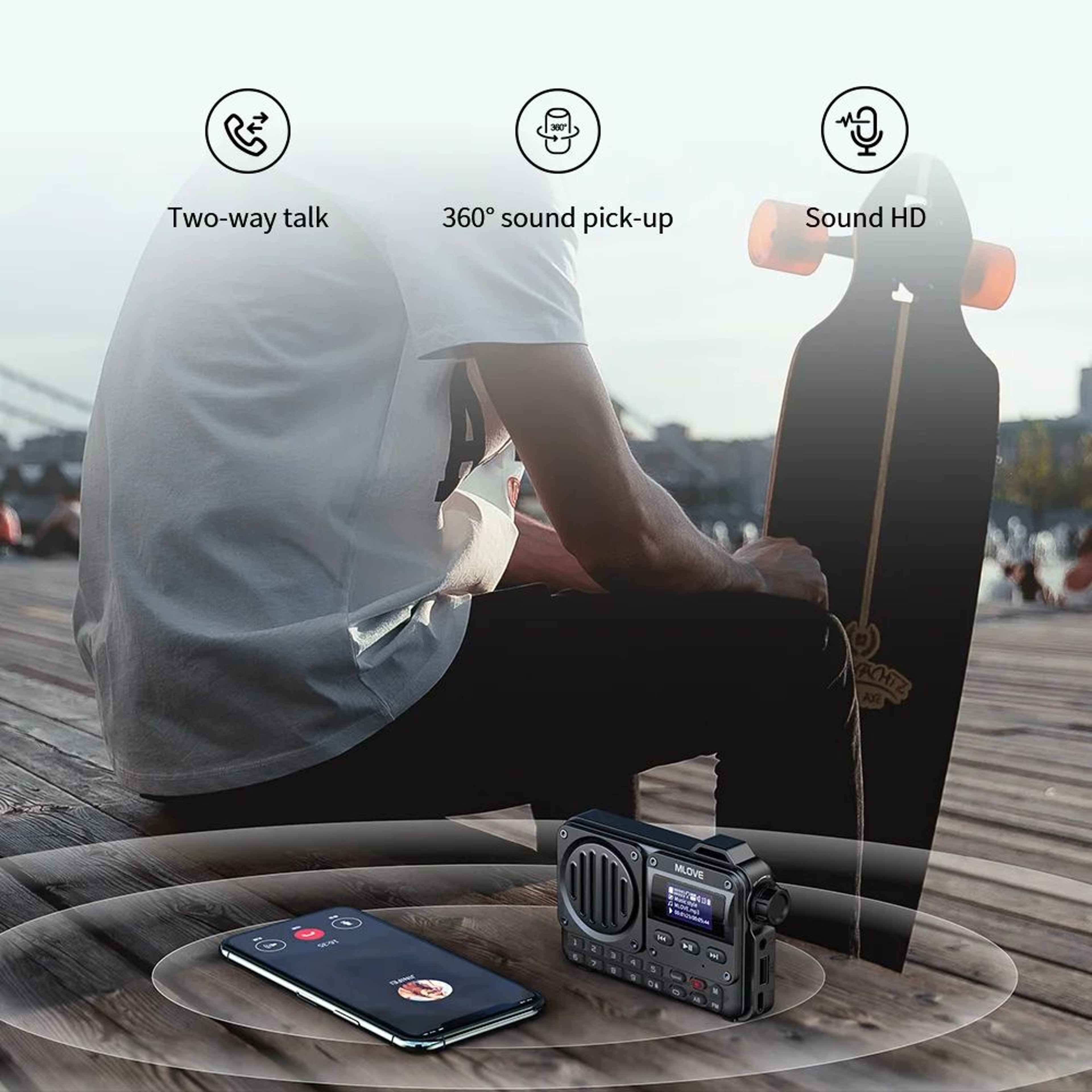 MLOVE BV800 UltraVersatile Portable Bluetooth Speaker With FM Radio  LCD Display 3