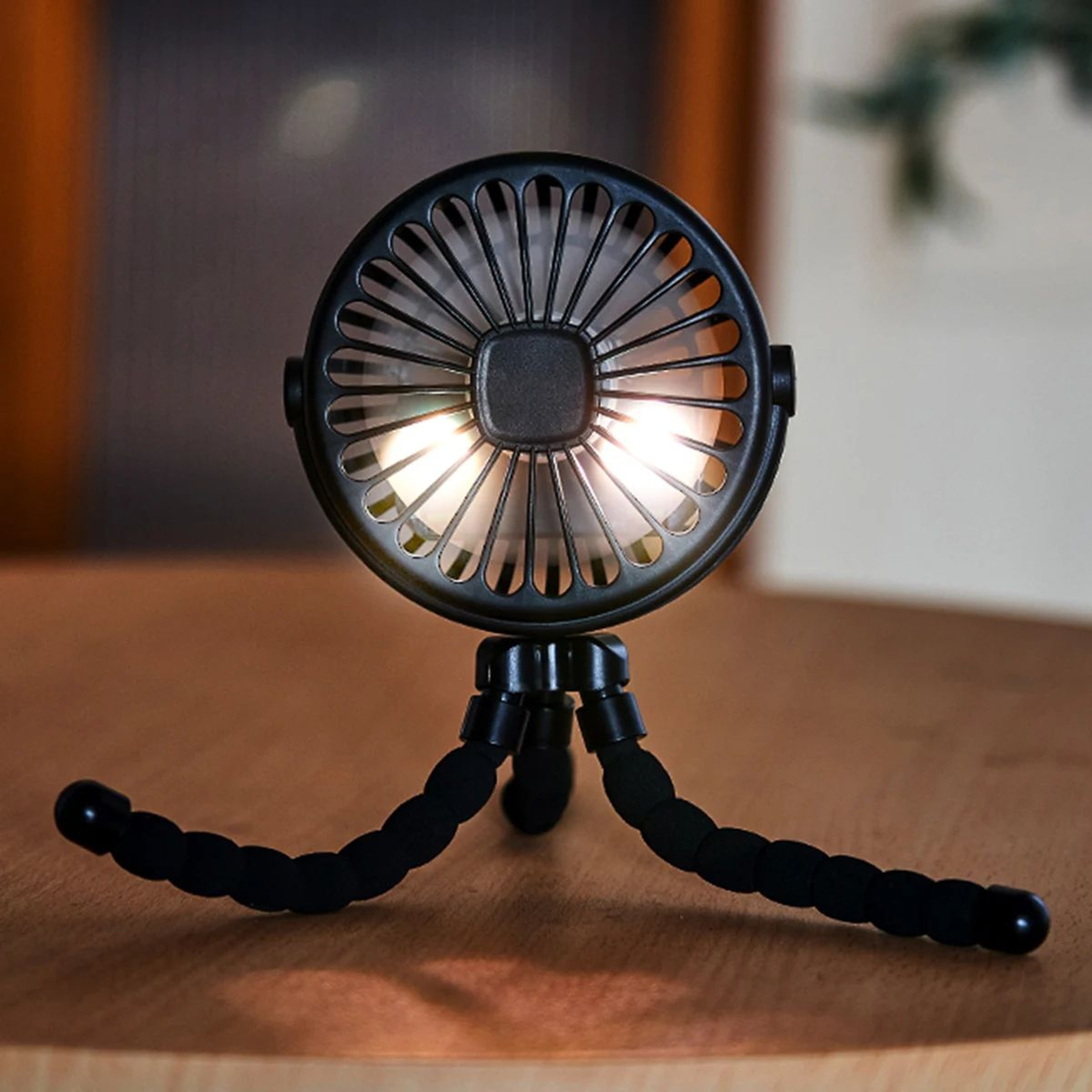 Octopus Handheld Fan  Rechargeable Mini Fan With Night Light  4Mode StandHang Design 1
