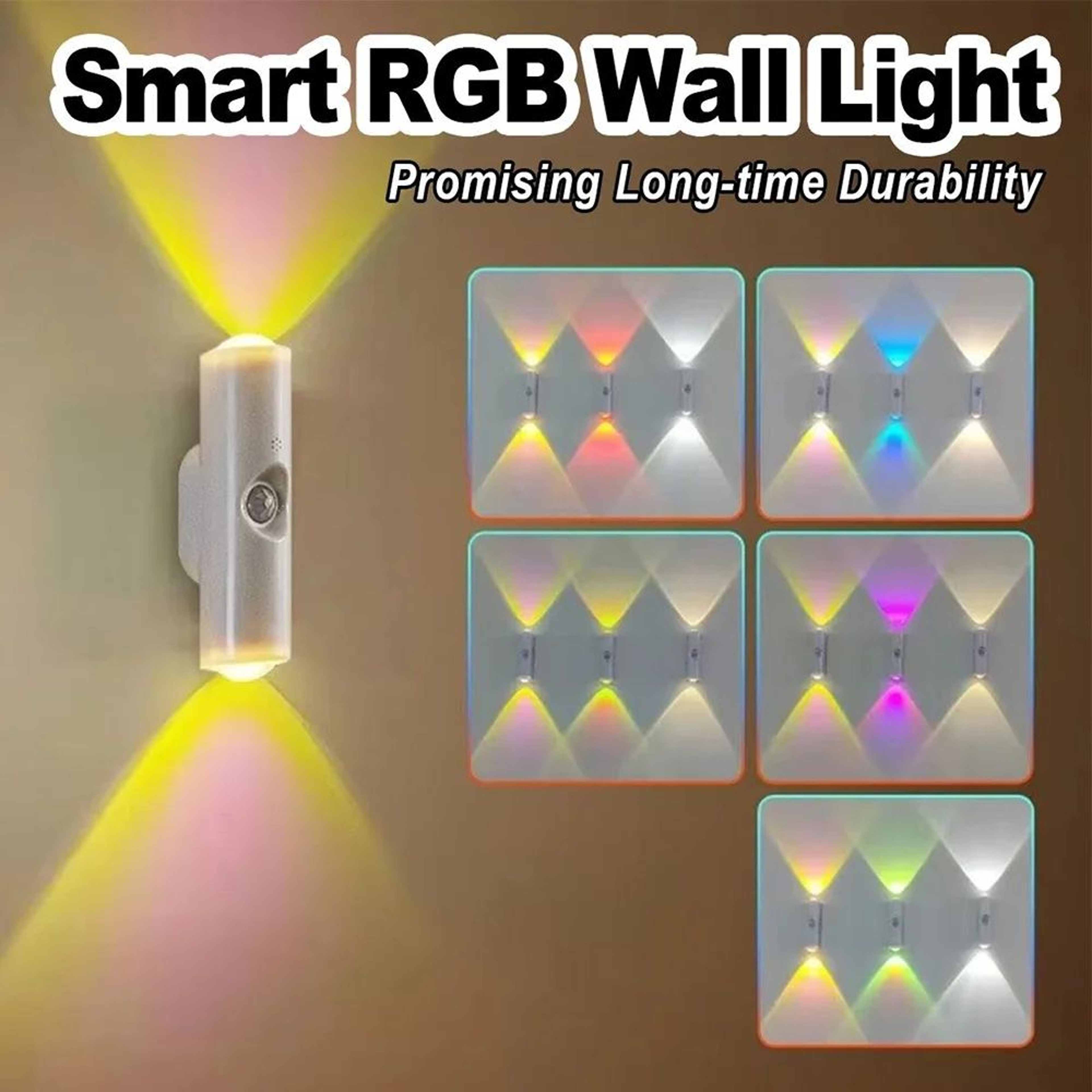 Runto Rechargeable MotionActivated Motion Sensor LED Night Light With 3Color  RGB LED Light Modes 5