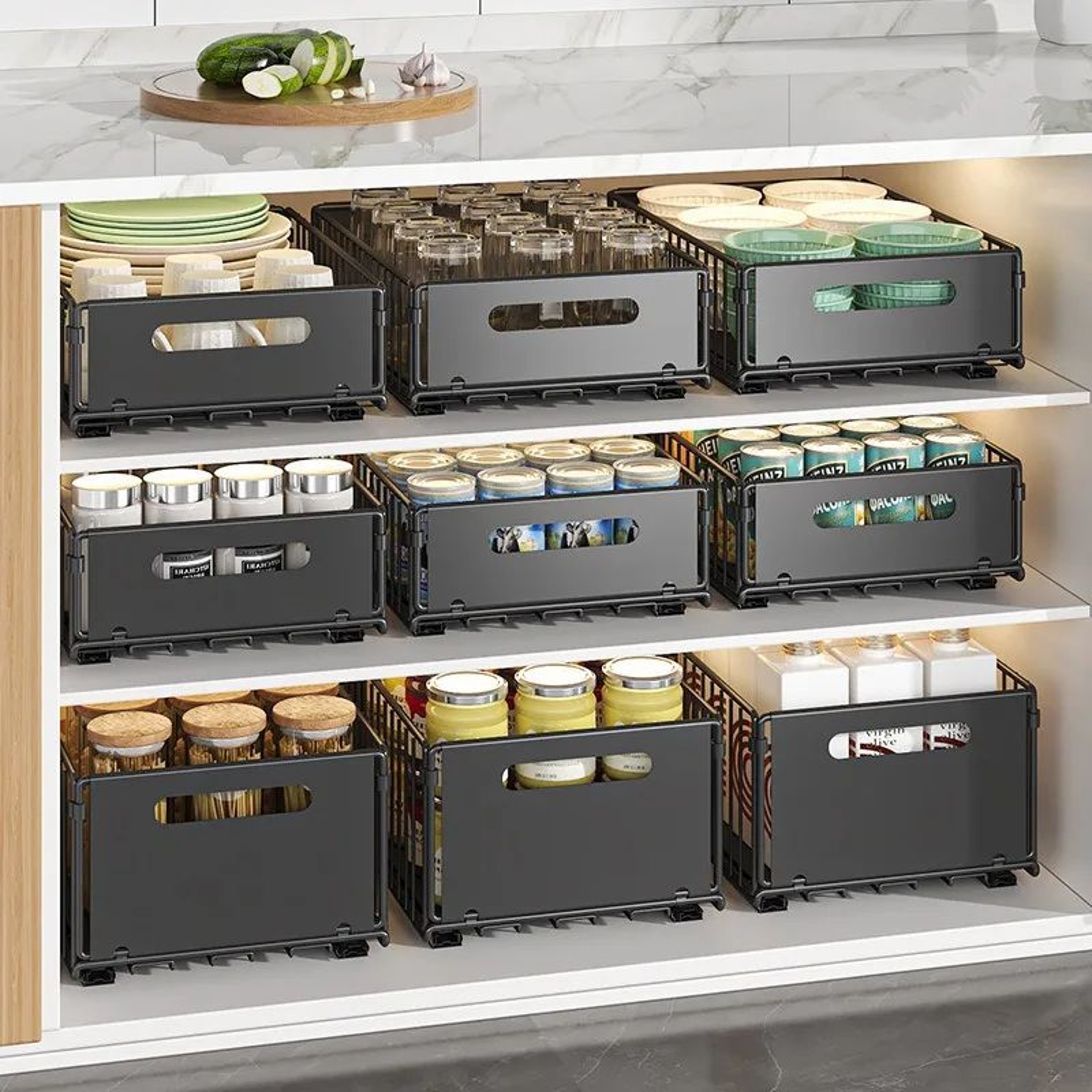 PullOut Cabinet Organizer Basket For Kitchen  Bathroom SlideOut Storage For Spices And Supplies 2
