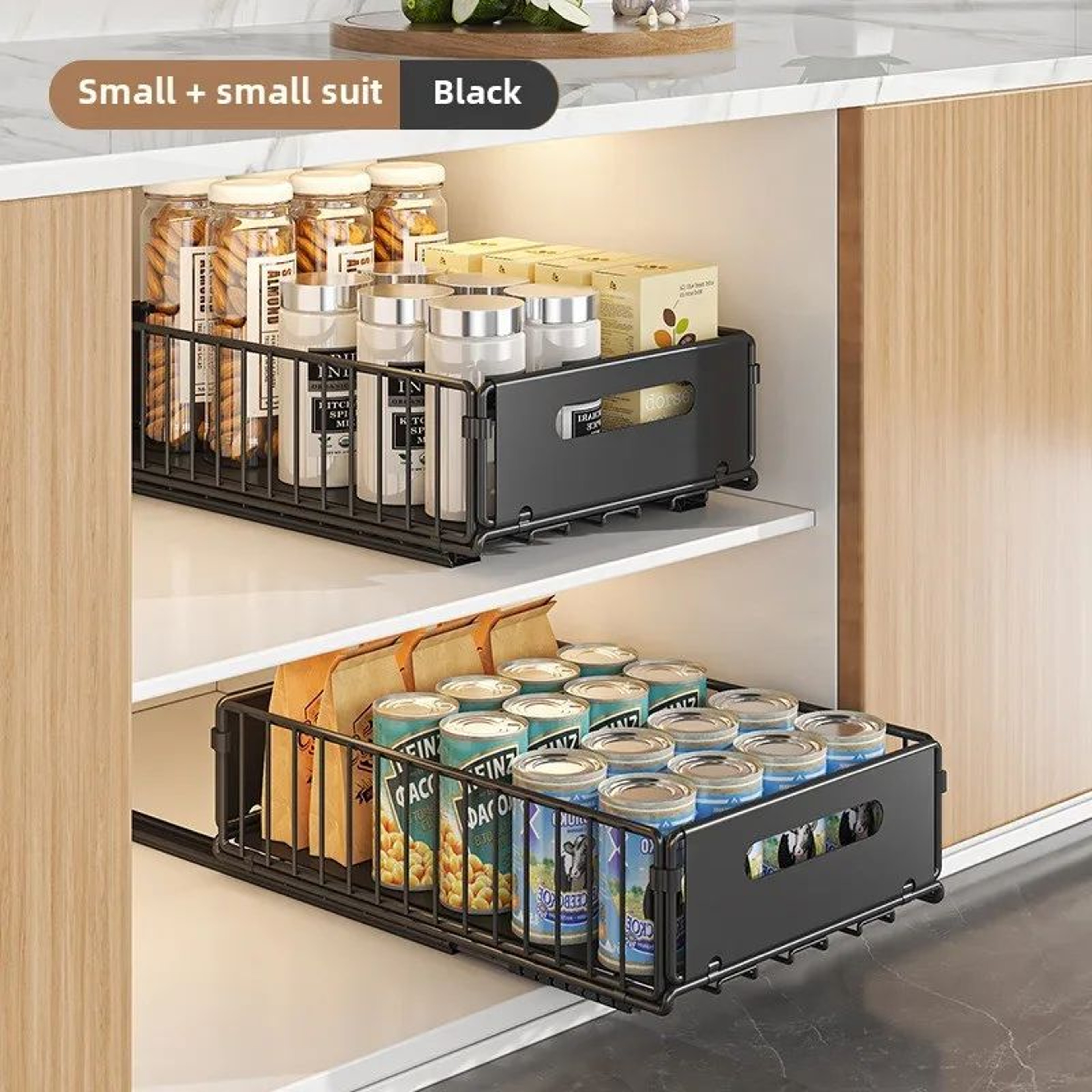 PullOut Cabinet Organizer Basket For Kitchen  Bathroom SlideOut Storage For Spices And Supplies 8