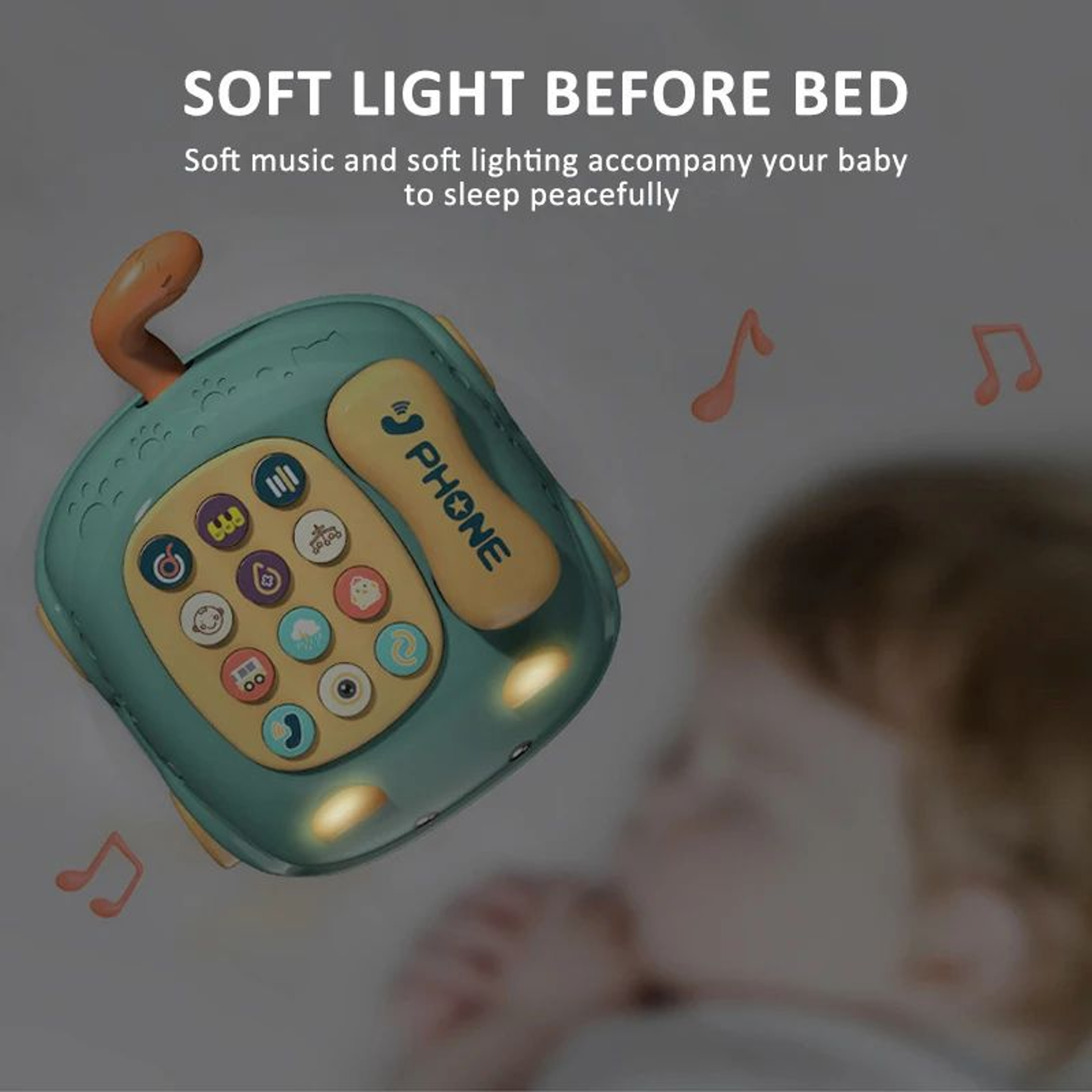 Montessori Musical PullAlong Phone Toy With Soft Lights Baby Learning Toy 3