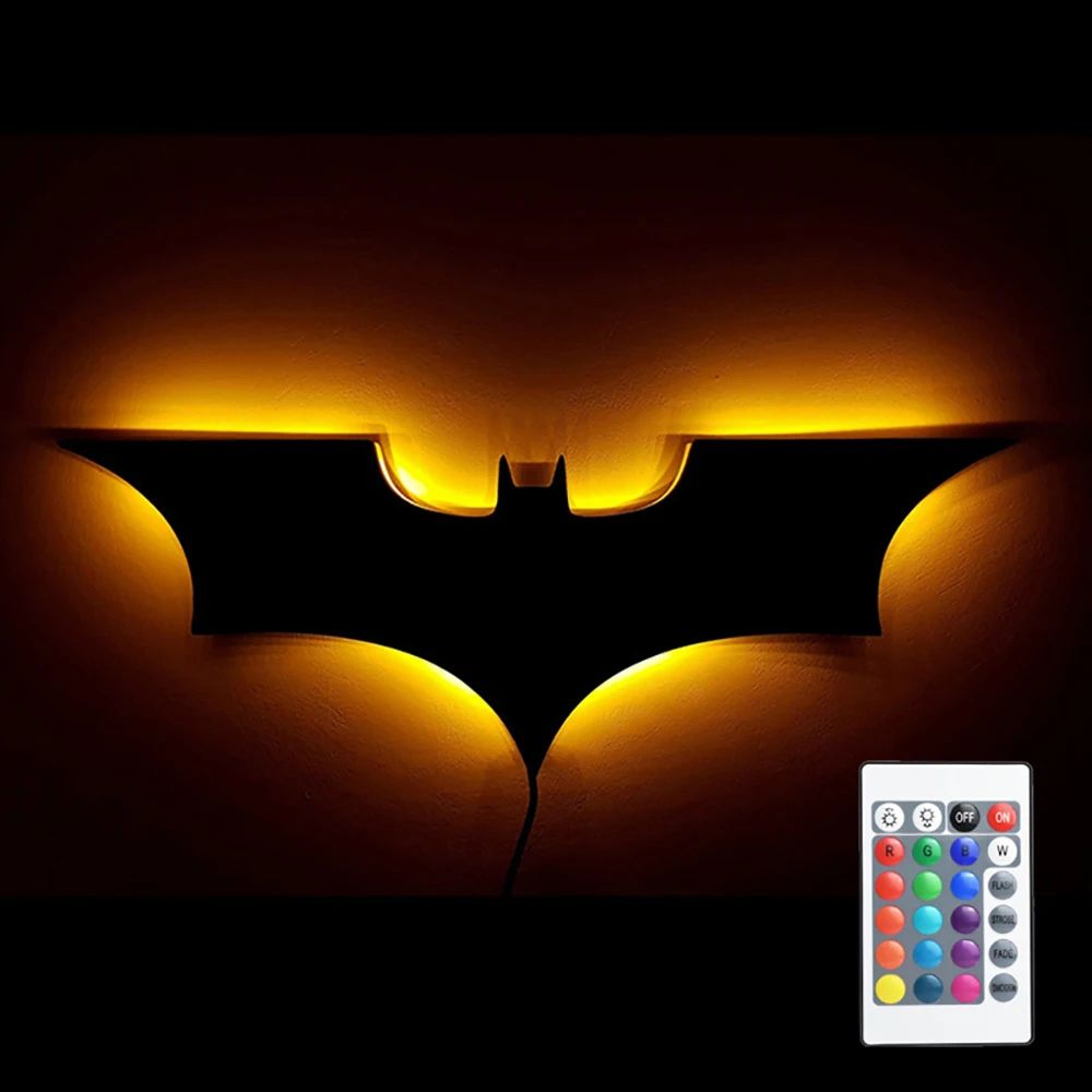 Modern Wooden LED Wall Lamp With Remote  16Color Dimmable Night Light 3