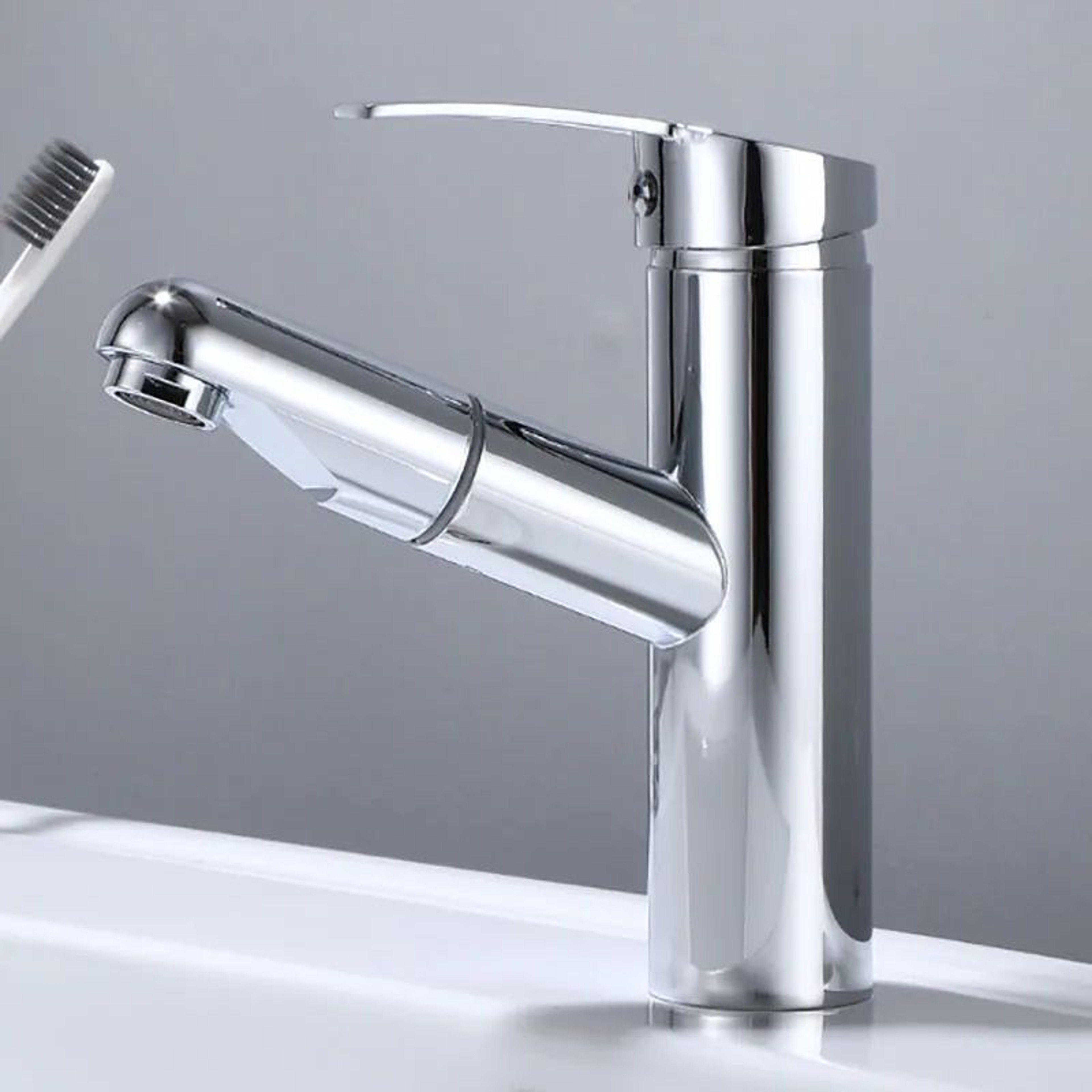 Brass Pullout Bathroom Sink Faucet  Single Handle Hot And Cold Water Faucet Mixer Tap 8