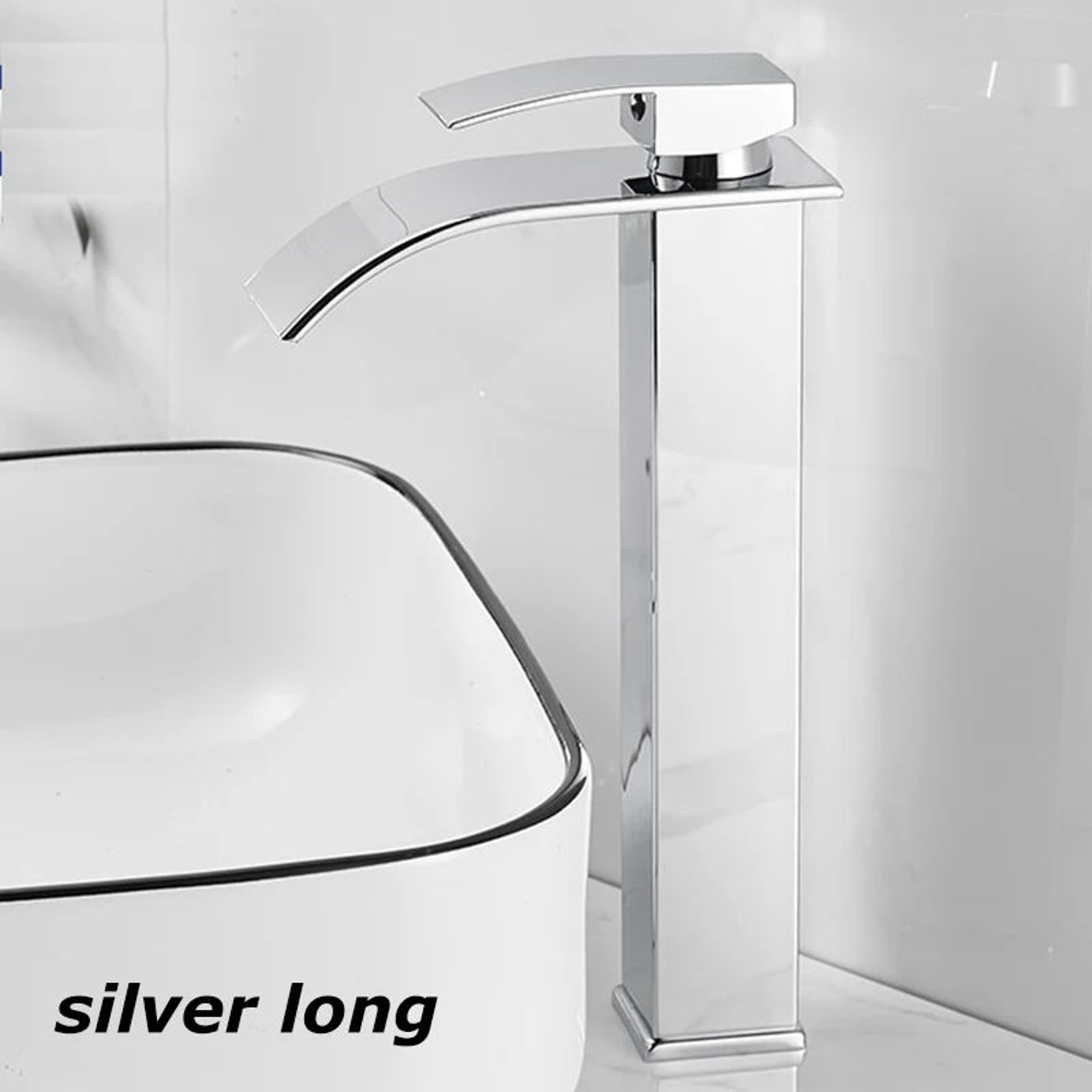 Matte Black Waterfall Bathroom Faucet Stainless Steel Hot  Cold SingleHandle Basin Mixer 12
