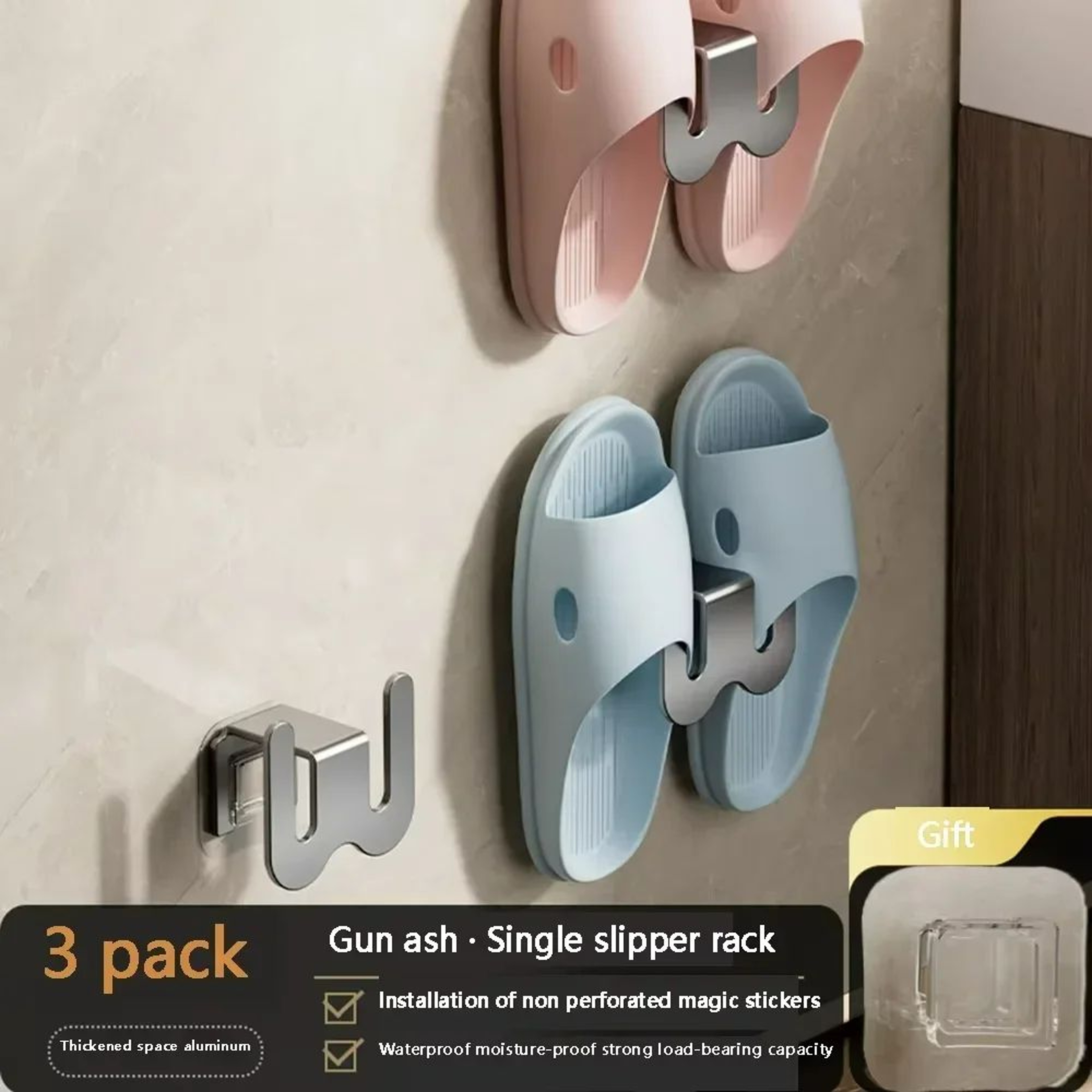 Wall Mounted Shoe Storage Rack With Drainage  SpaceSaving Bathroom Slipper Holder 10