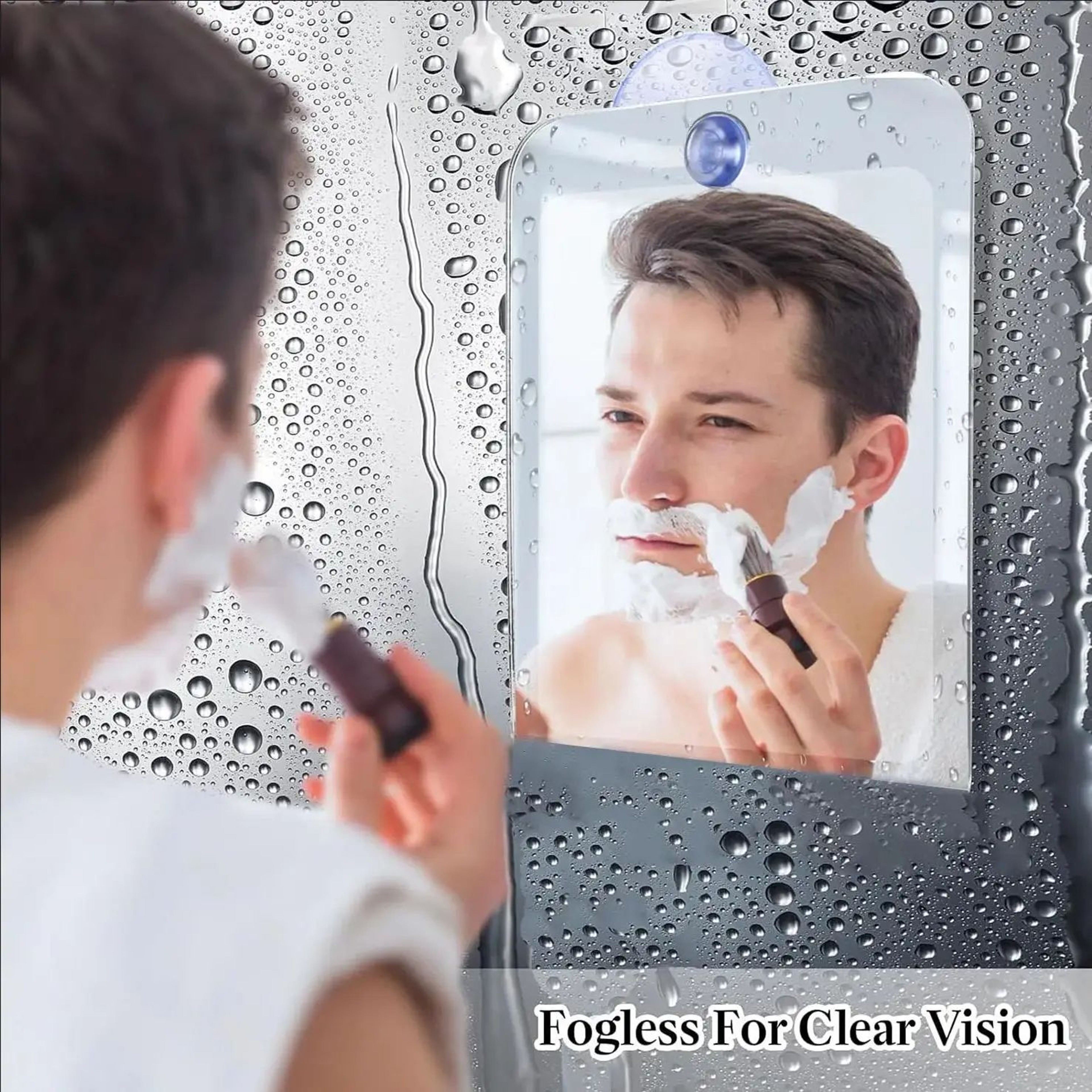 FogFree Shower Shaving Mirror  WallMounted Acrylic Bathroom Mirror For Shower  Travel 2