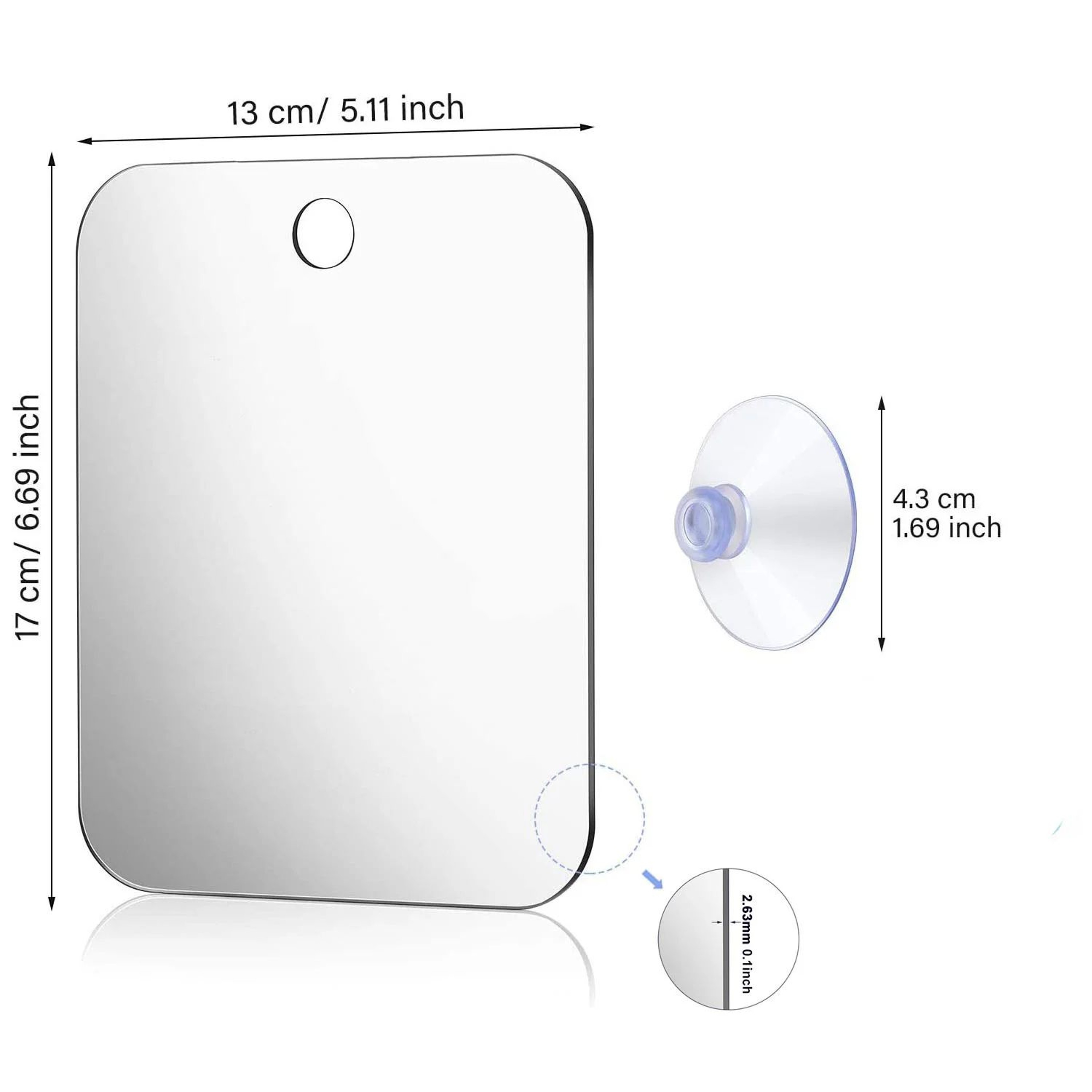 FogFree Shower Shaving Mirror  WallMounted Acrylic Bathroom Mirror For Shower  Travel 7