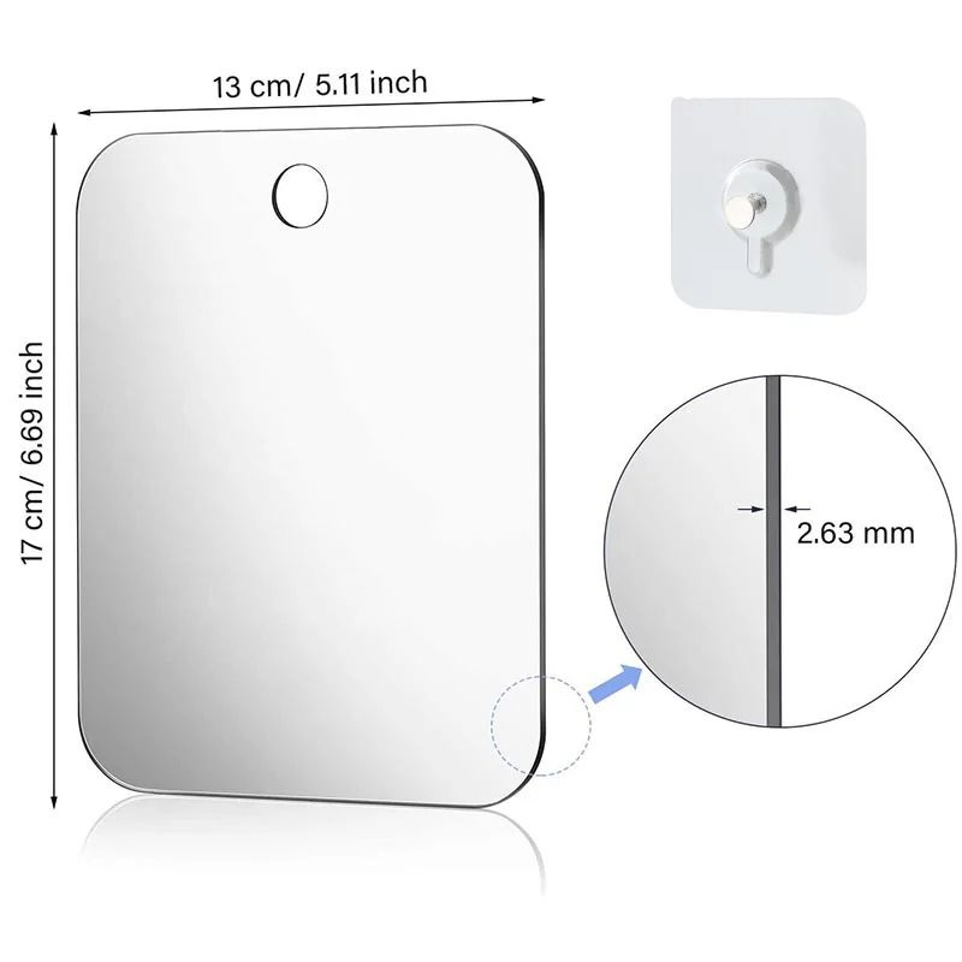 FogFree Shower Shaving Mirror  WallMounted Acrylic Bathroom Mirror For Shower  Travel 6
