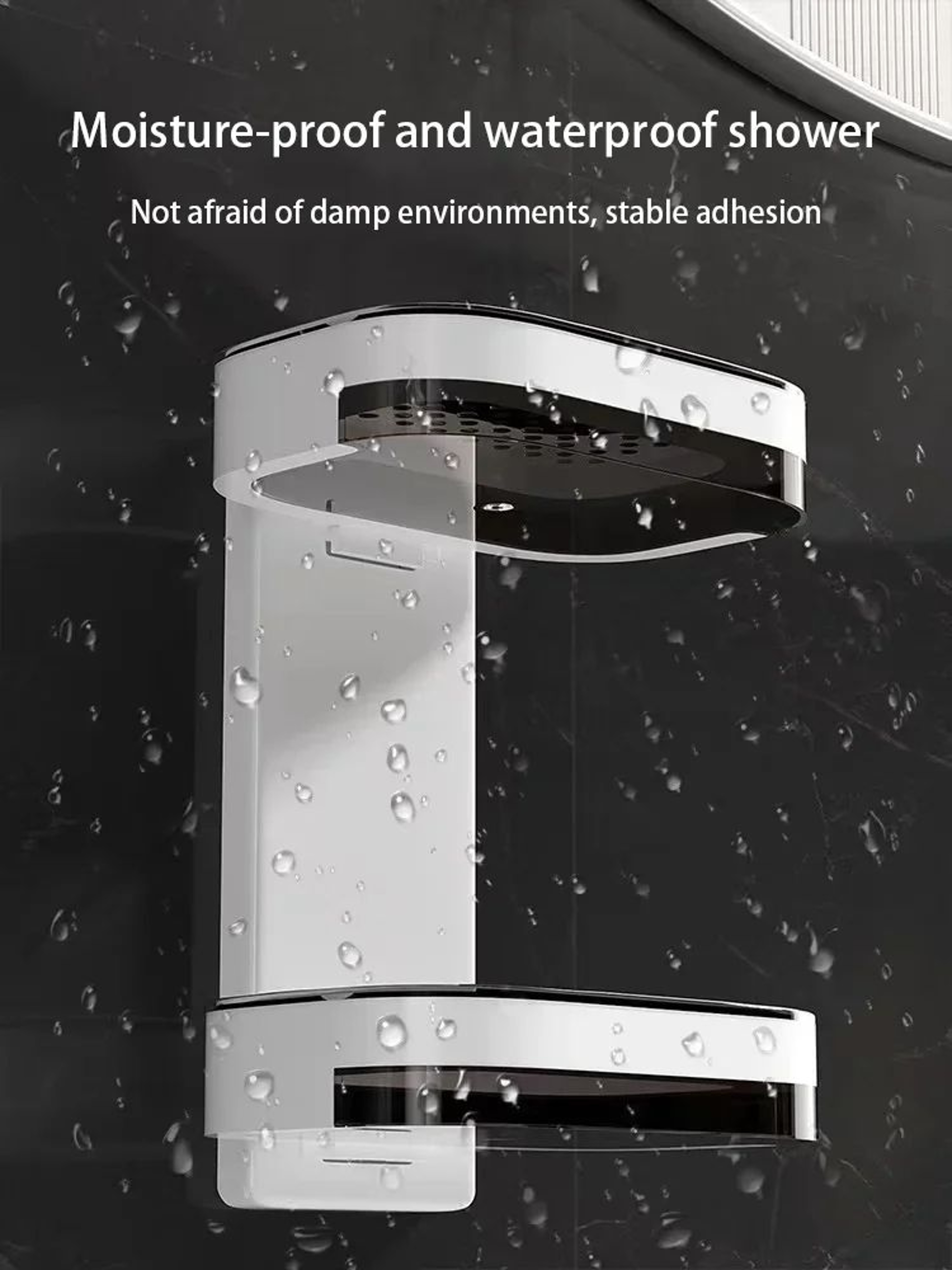 NoDrill Double Layer Bathroom Storage Rack With Drainage  Wall Mounted Soap Holder  Organizer 4
