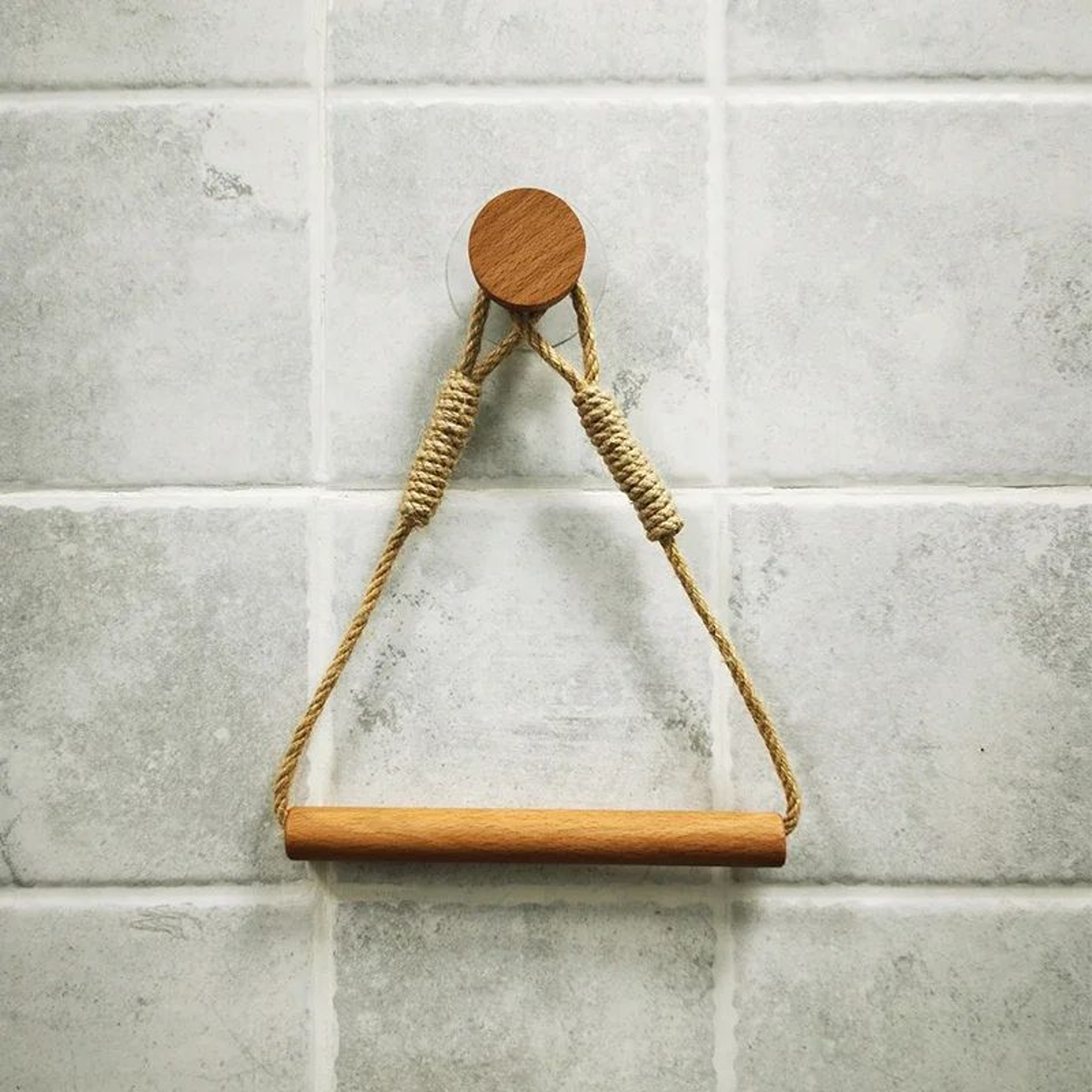 Rustic Wooden Triangle Toilet Paper Holder  NailFree Wall Mounted Bathroom Shelf 8