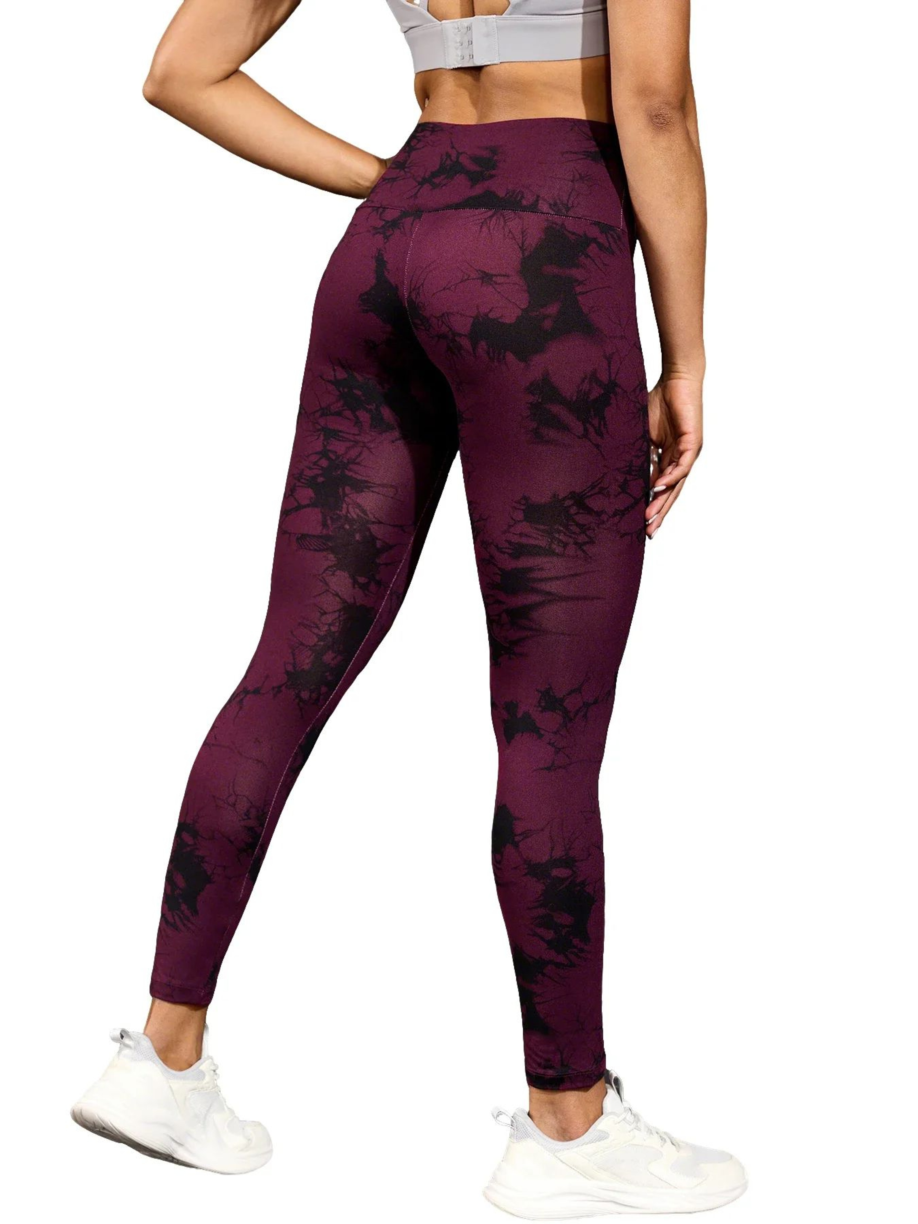 Super Soft High Waisted Tie Dye Leggings  Seamless Push Up Yoga Pants For Women 8