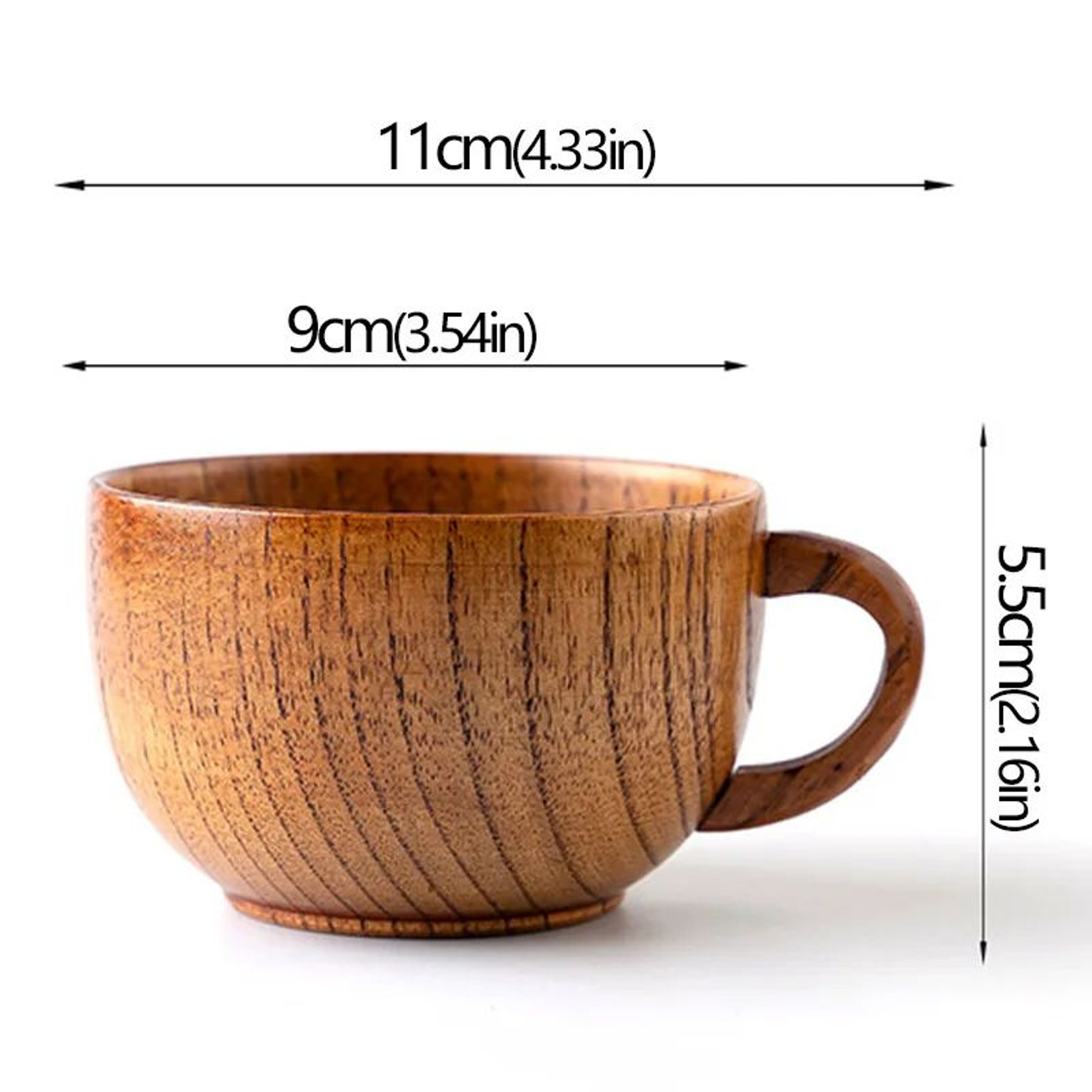 Handcrafted Jujube Wood Mug  Natural Wooden Coffee Cup With Ergonomic Handle 9