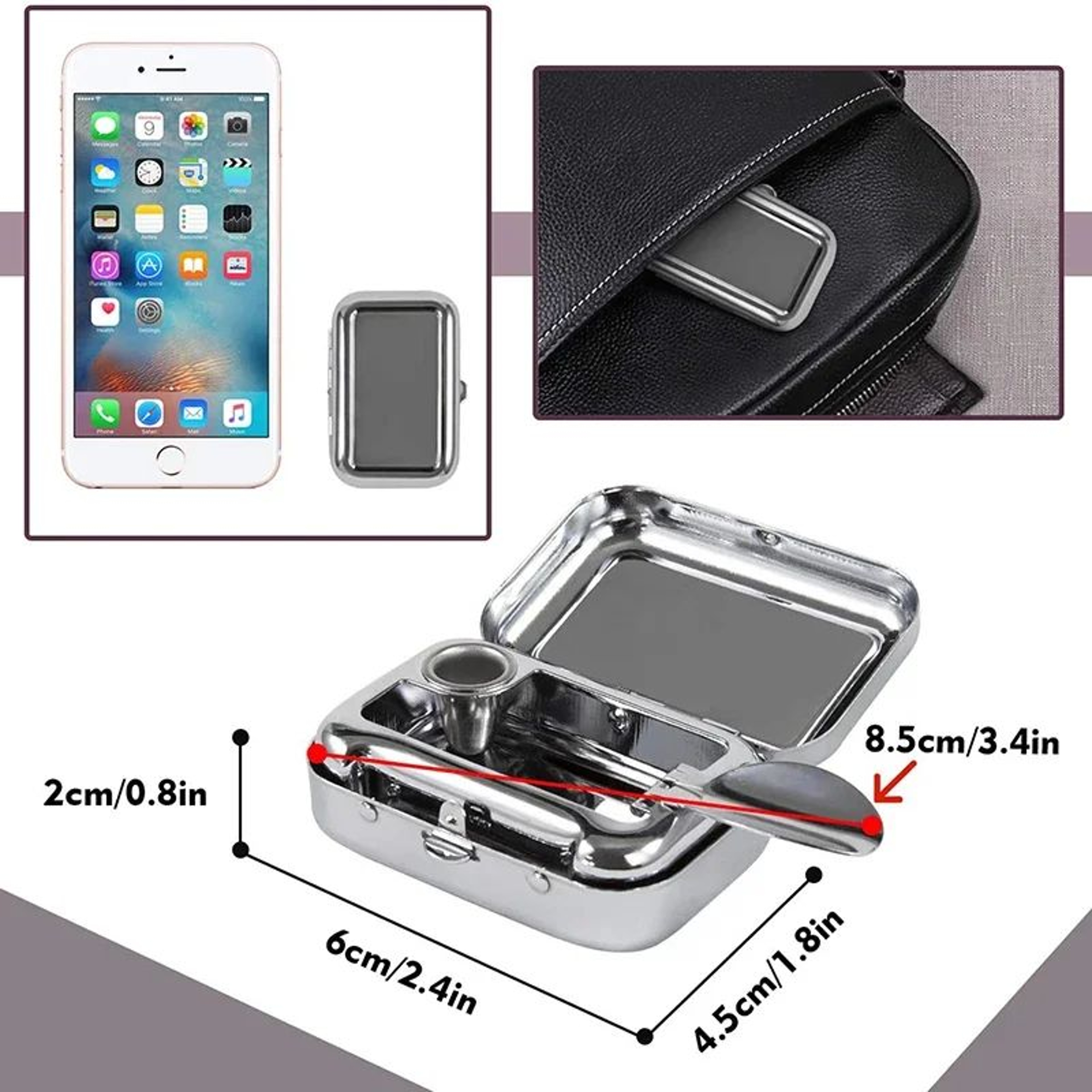 Portable Mini Metal Car Ashtray With Lid  Smokeless Pocket  Desktop Ashtray For Travel 5