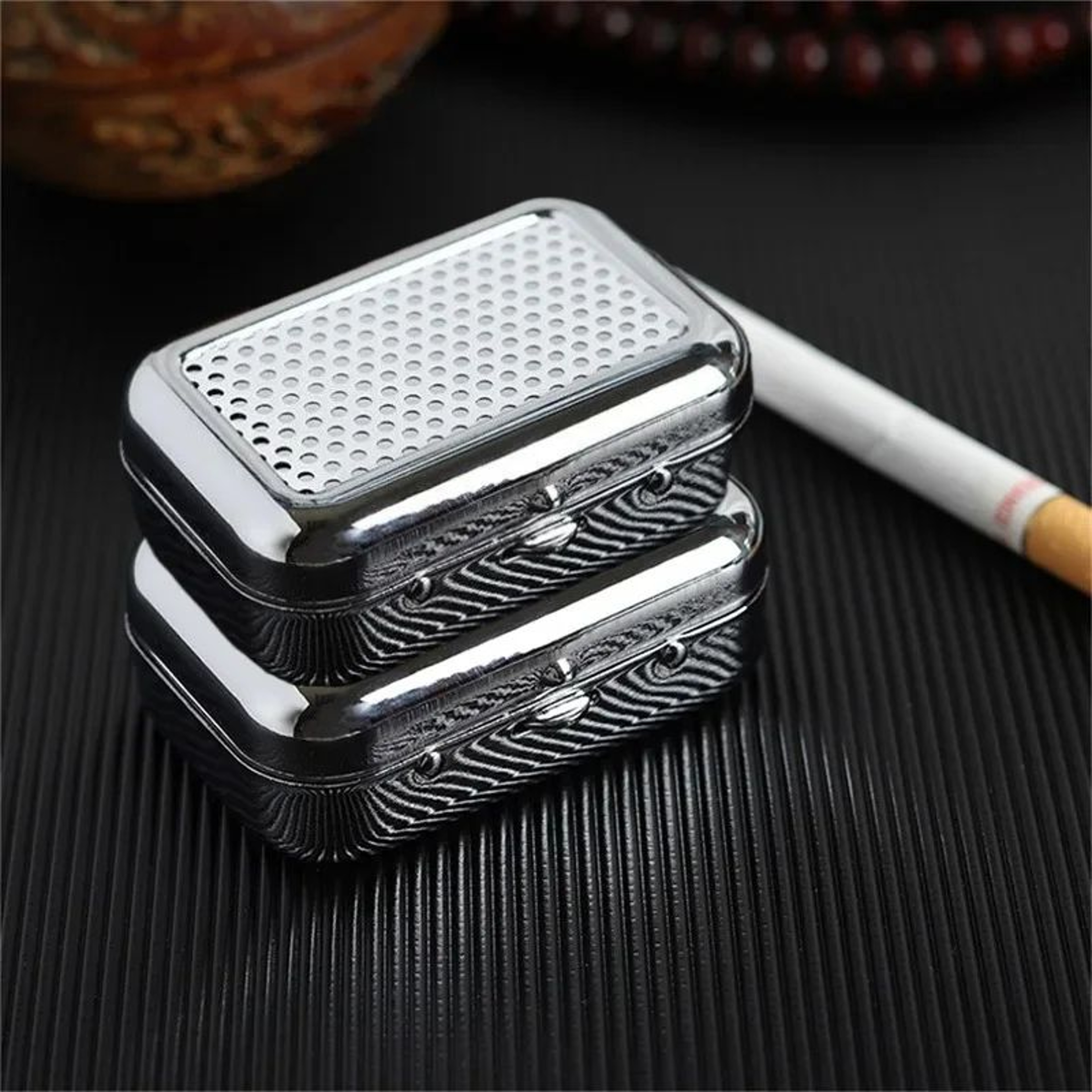 Portable Mini Metal Car Ashtray With Lid  Smokeless Pocket  Desktop Ashtray For Travel 7