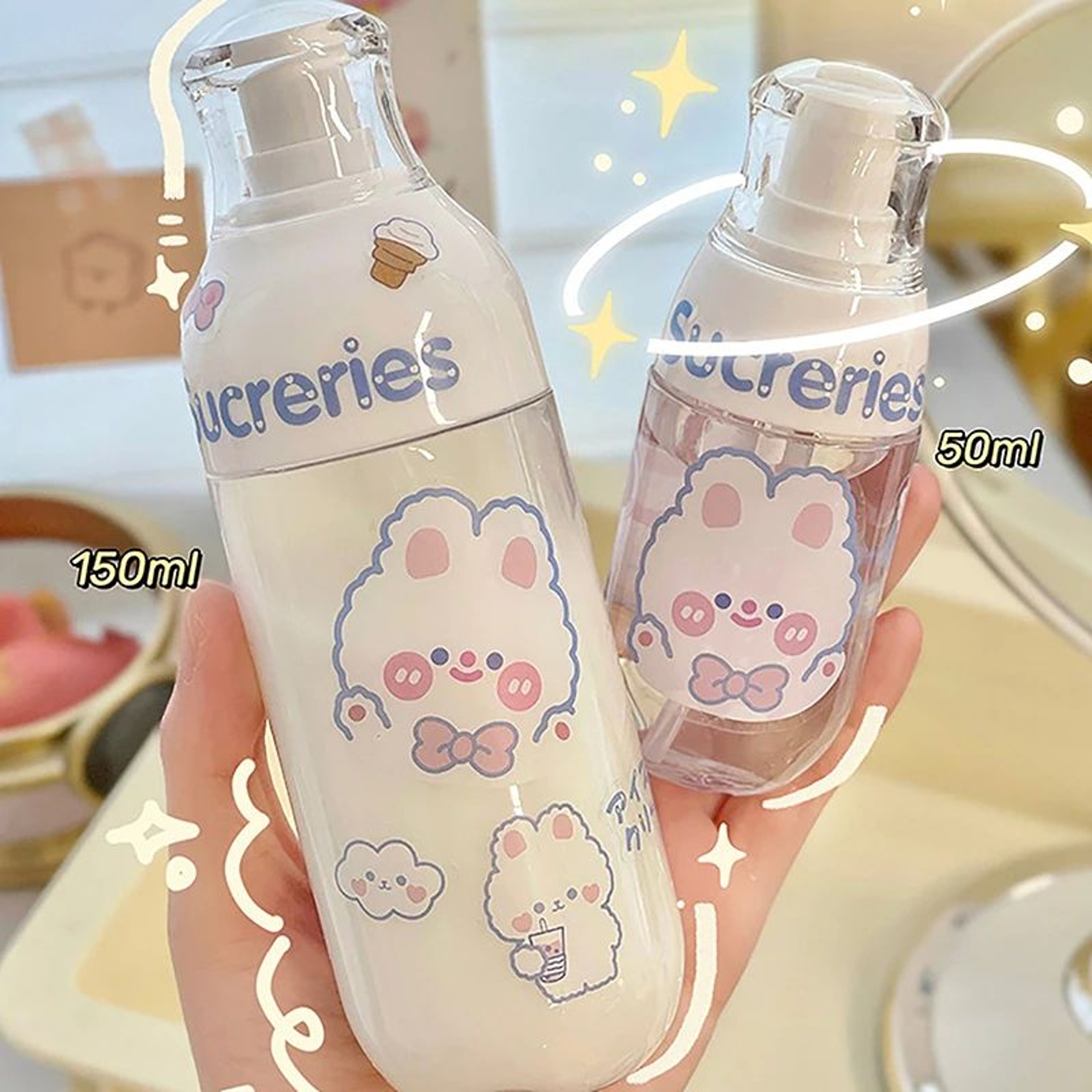 Travel Press Pump Dispenser Bottle  Leakproof Portable Lotion  Makeup Remover Container 3
