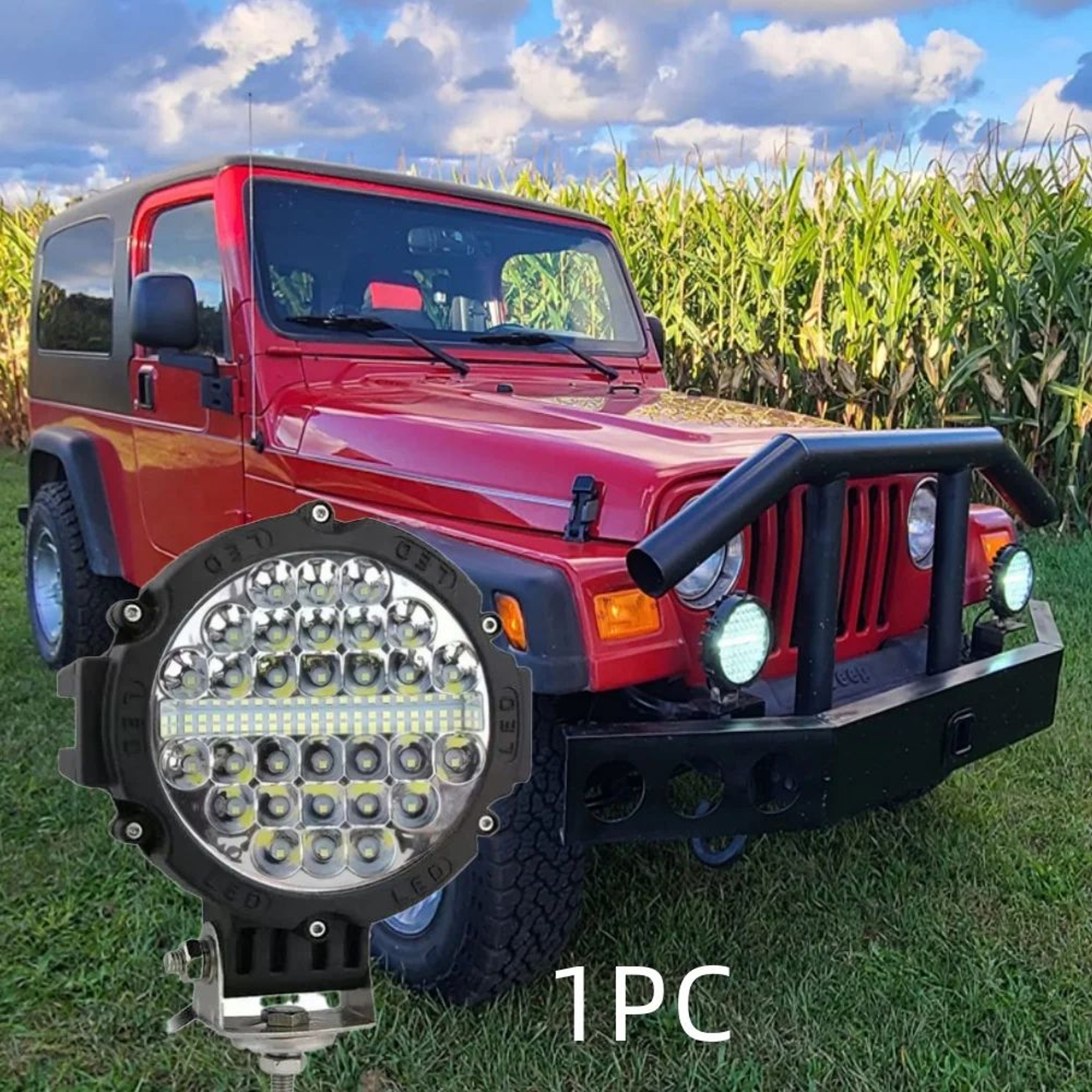 7Inch LED OffRoad Driving Lights  Waterproof Round Work Light Pods For Trucks Jeeps  ATVs 7