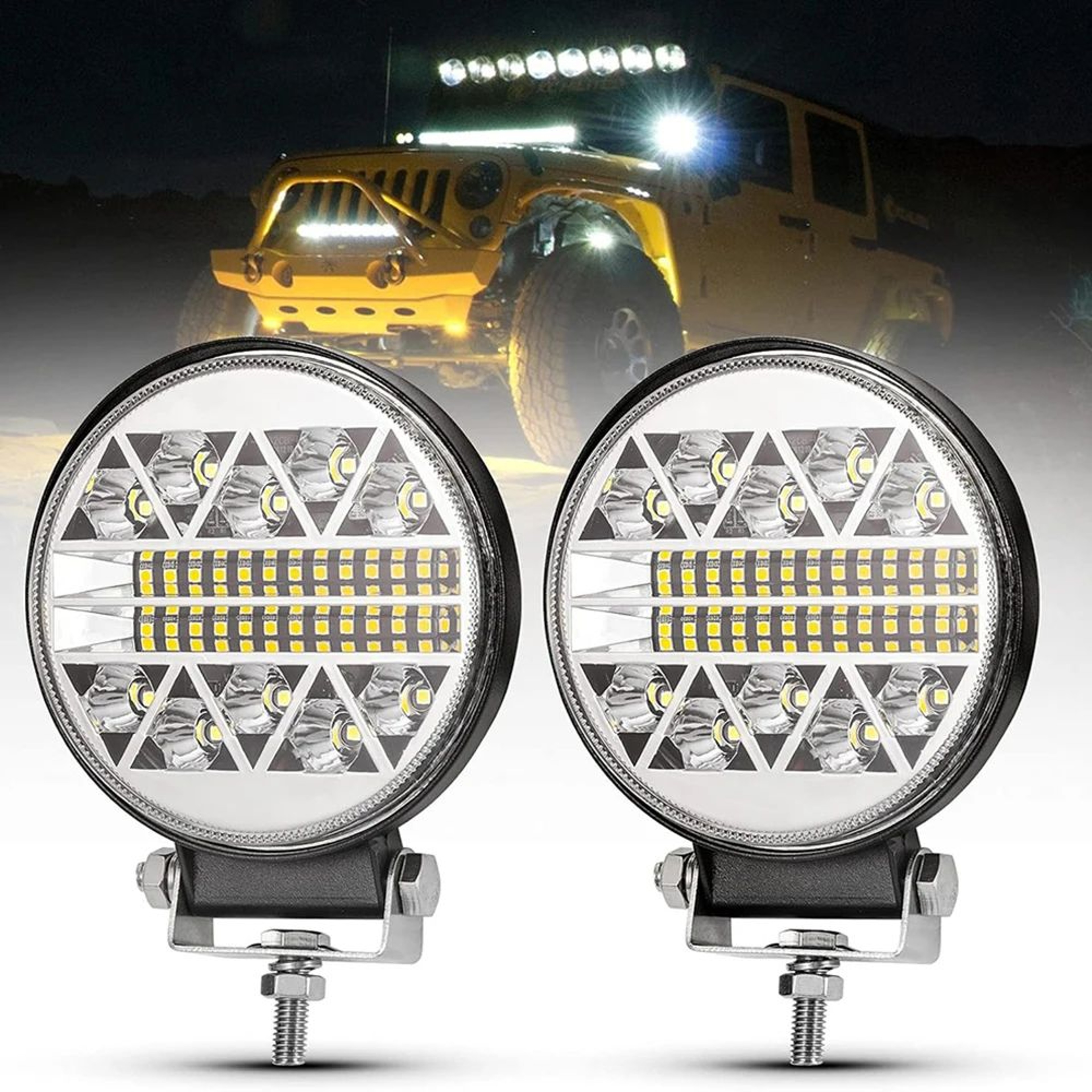 HighIntensity 4 Inch LED Work Light Bar For Offroad Trucks ATV  Tractor 1224V 0