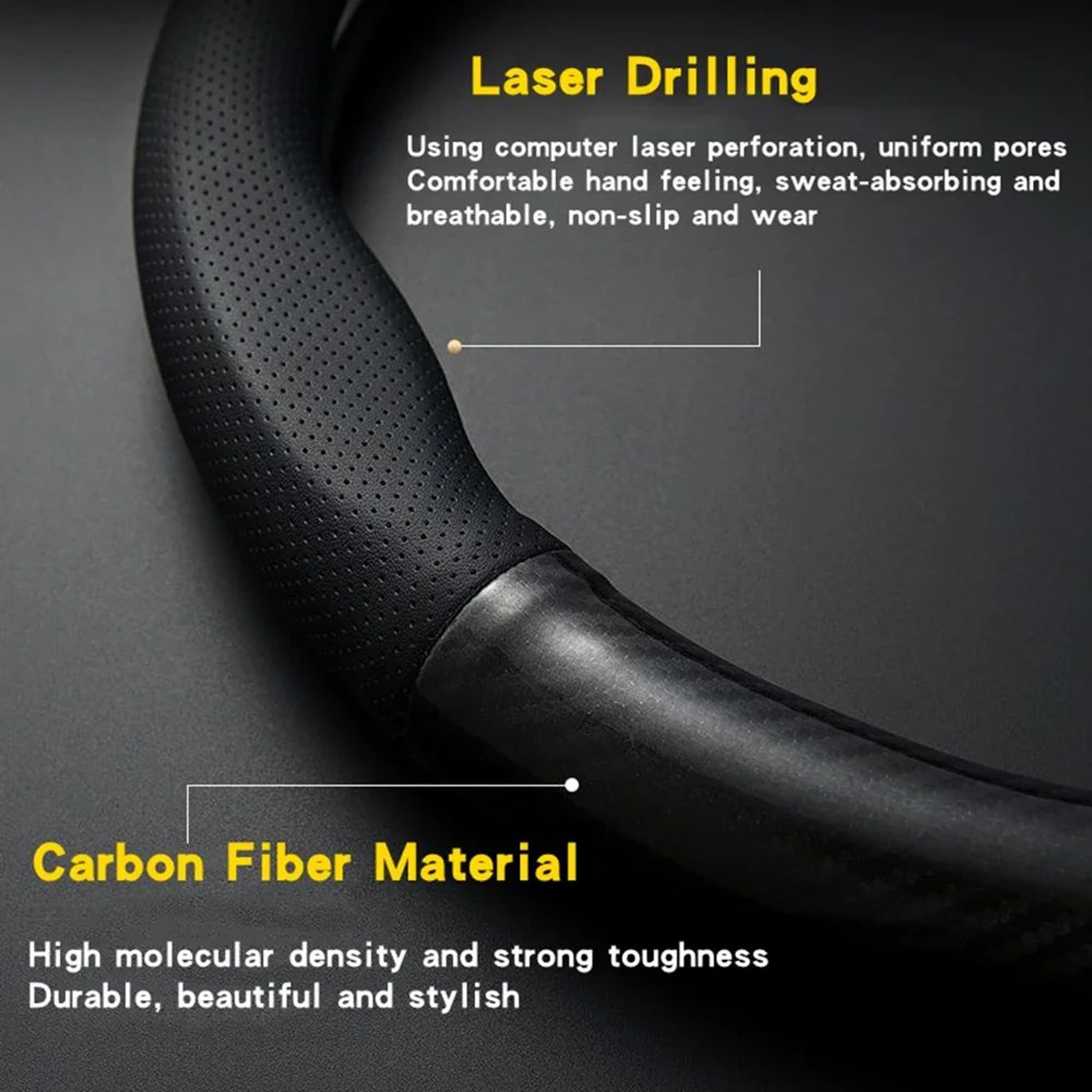 CarbonEdge Universal Car Steering Wheel Cover  AntiSlip Leather Grip 1