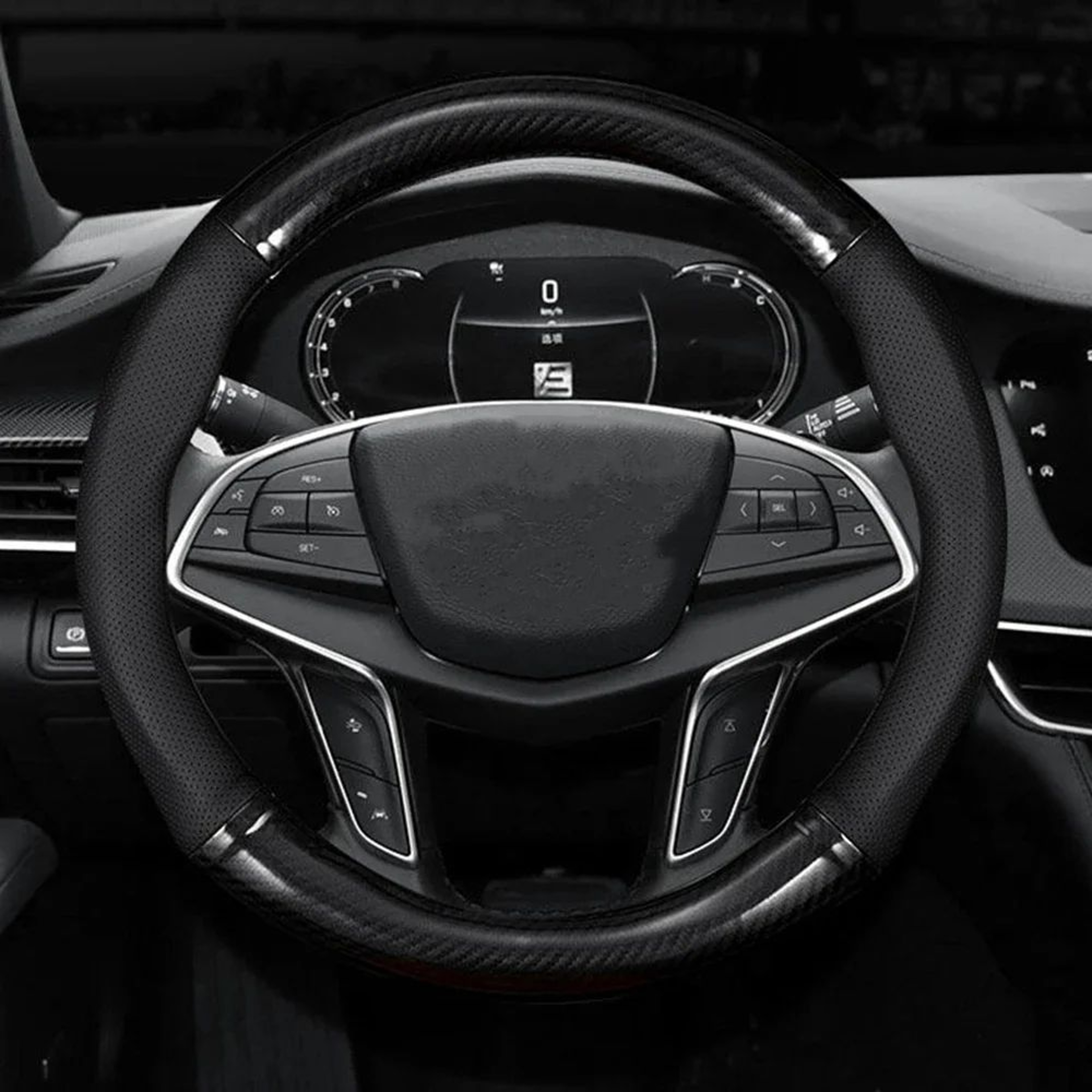 CarbonEdge Universal Car Steering Wheel Cover  AntiSlip Leather Grip 2