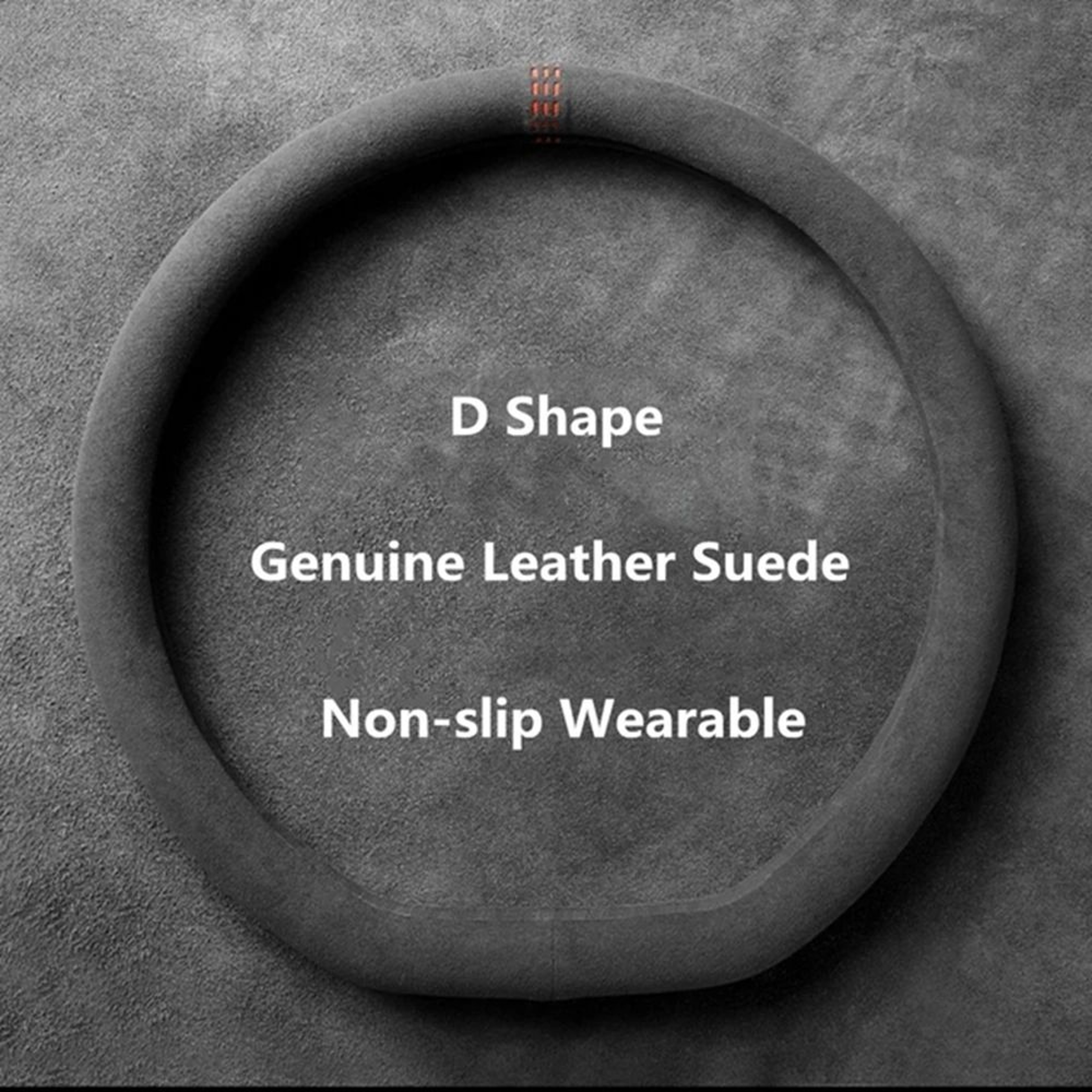 LuxeGrip Cowhide Suede Steering Wheel Cover  Universal 3738cm AntiSlip Wrap 3