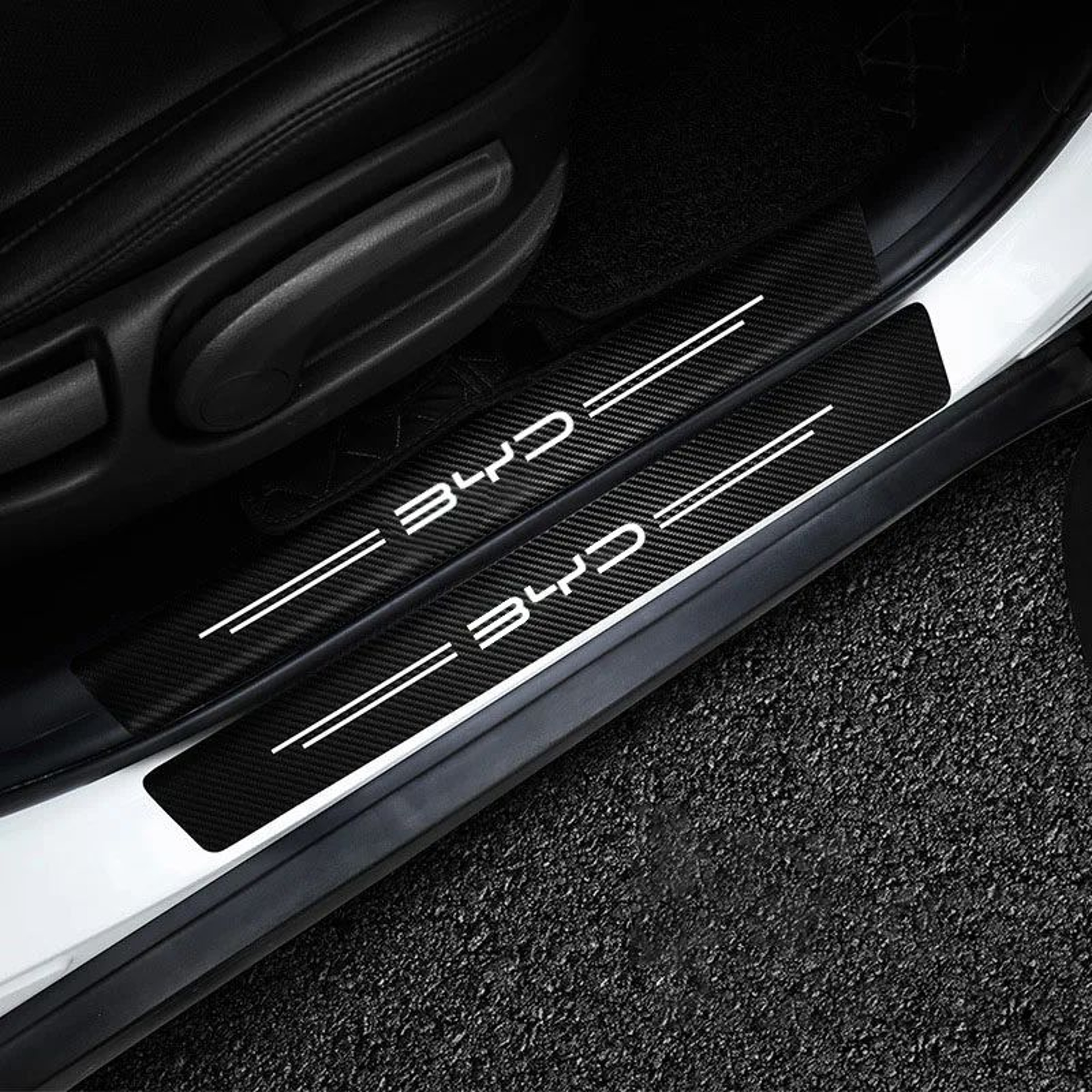 BYD Carbon Fiber Door Sill Protector  Rear Bumper Guard Stickers Car Threshold Protection Strip 1