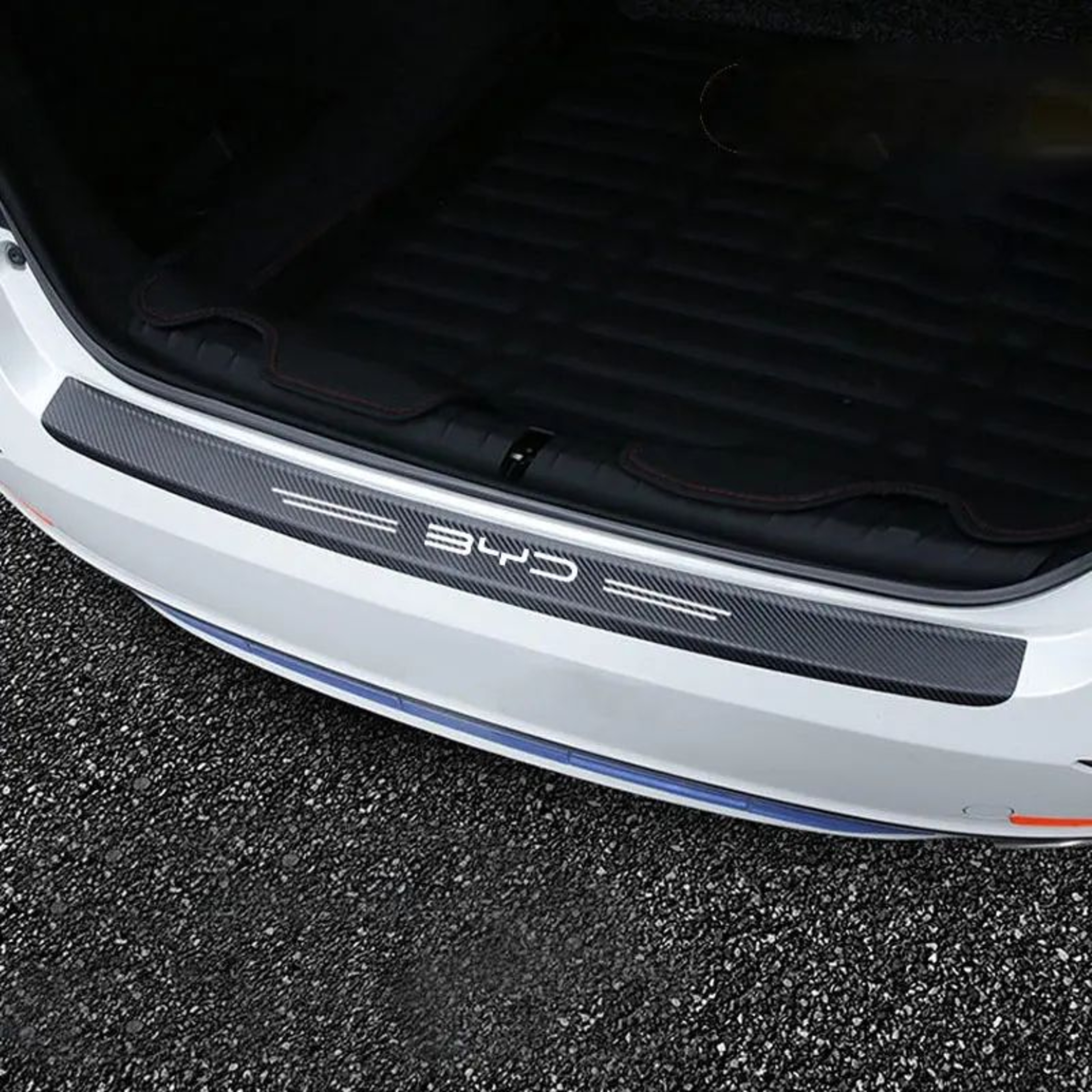 BYD Carbon Fiber Door Sill Protector  Rear Bumper Guard Stickers Car Threshold Protection Strip 4