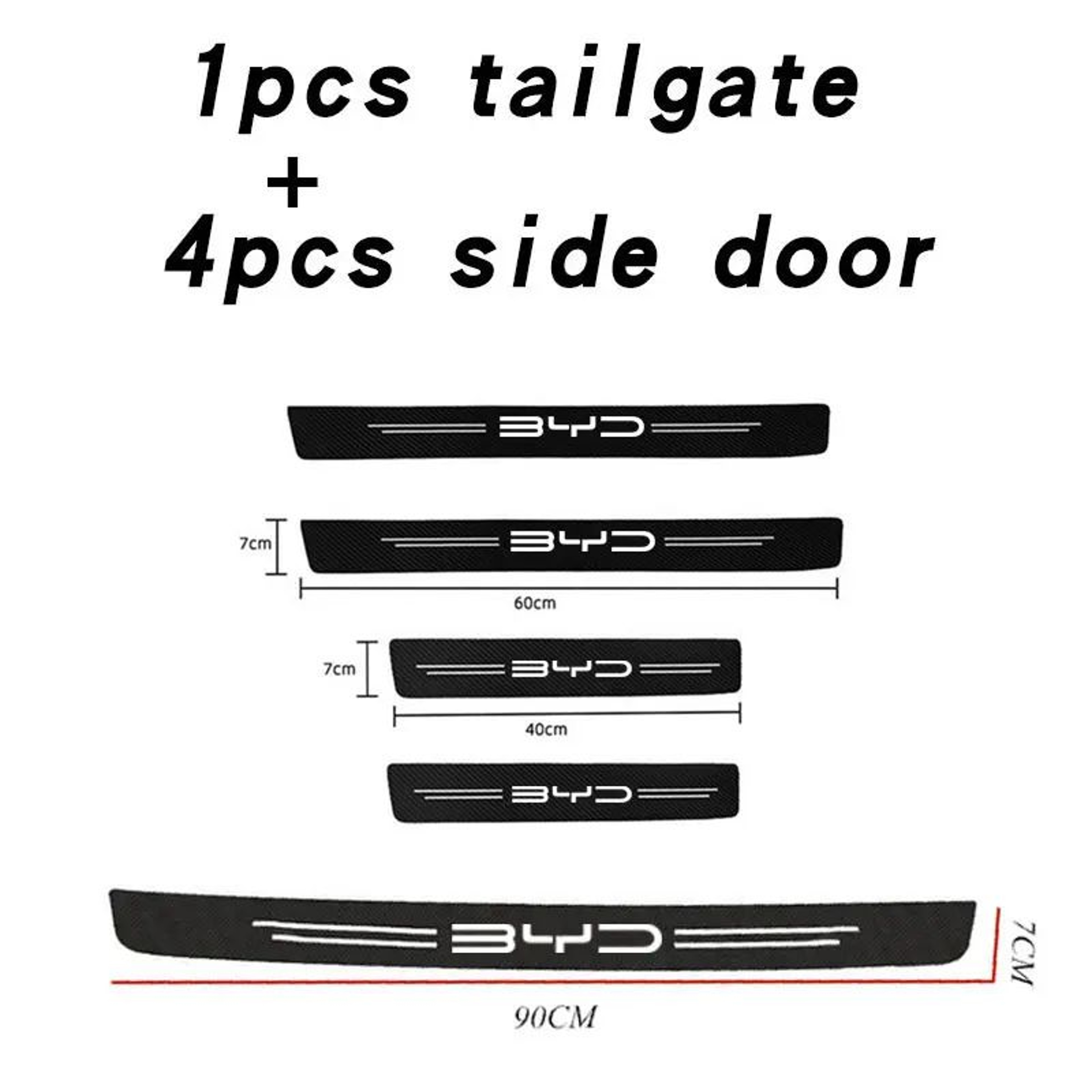 BYD Carbon Fiber Door Sill Protector  Rear Bumper Guard Stickers Car Threshold Protection Strip 5