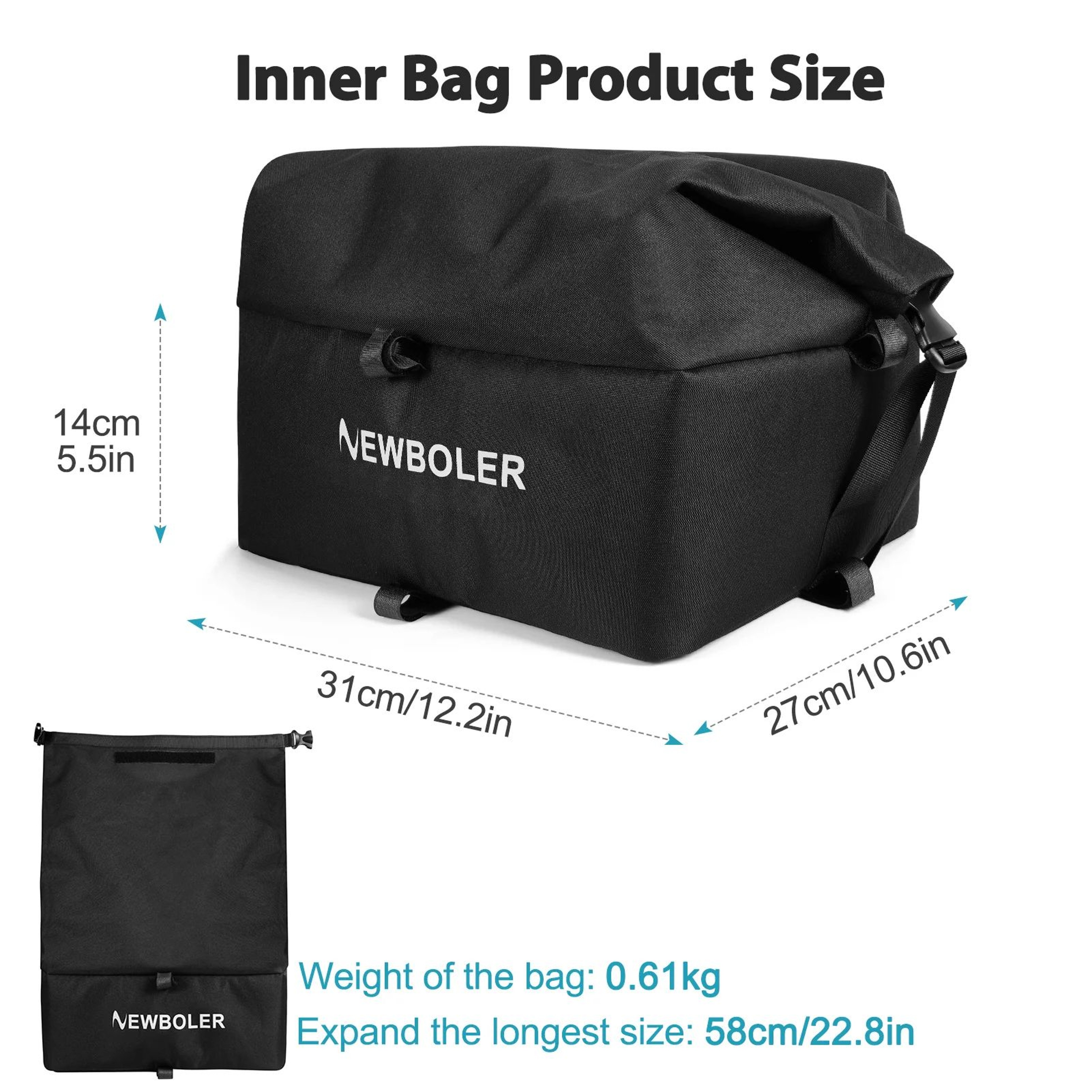 AllTerrain Rear Bike Basket Bag  Large Capacity Rear Bike Basket For EBikes  Cargo Racks 3