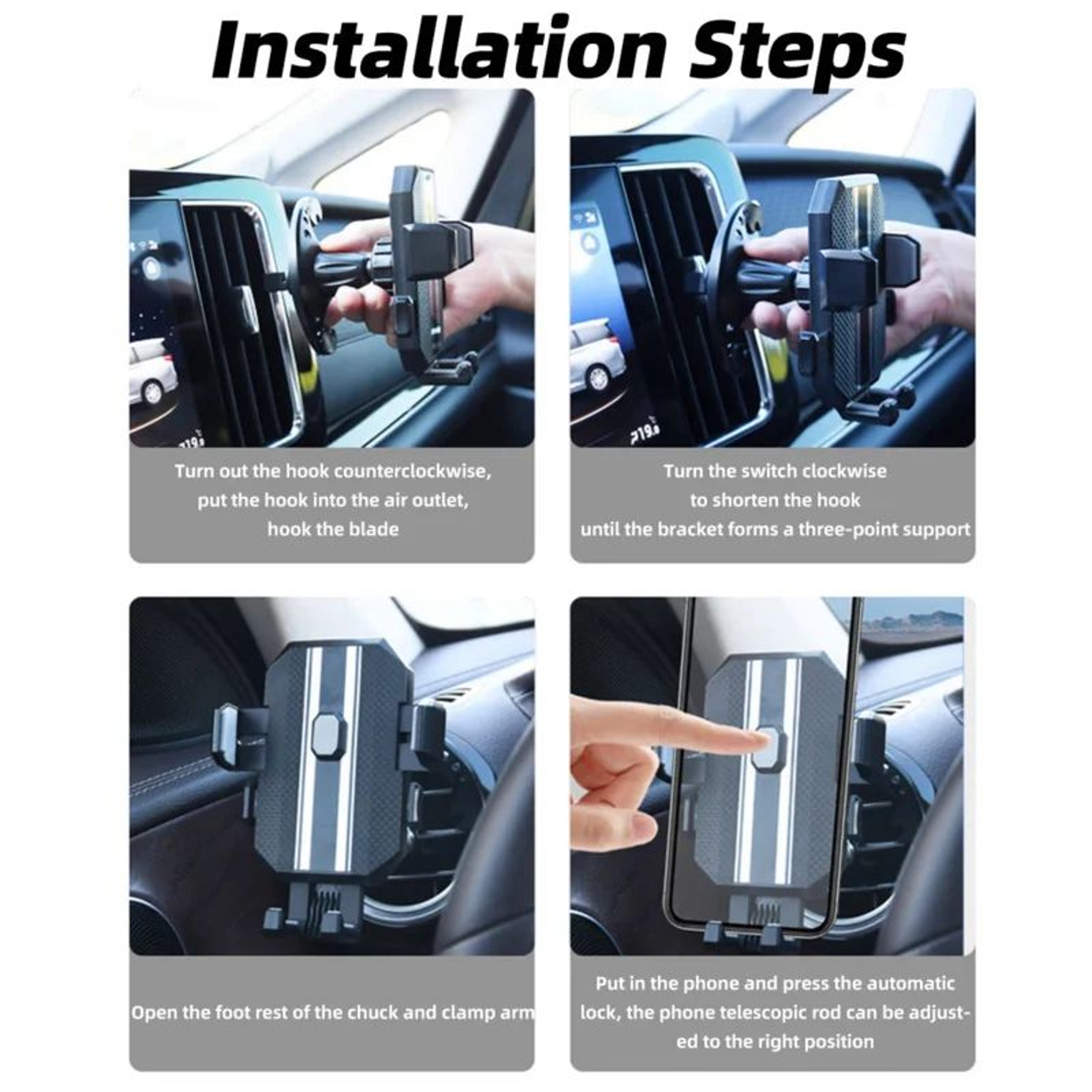 SecureGrip Universal Car Phone Holder  360 Air Vent Phone Mount For HandsFree Driving 3