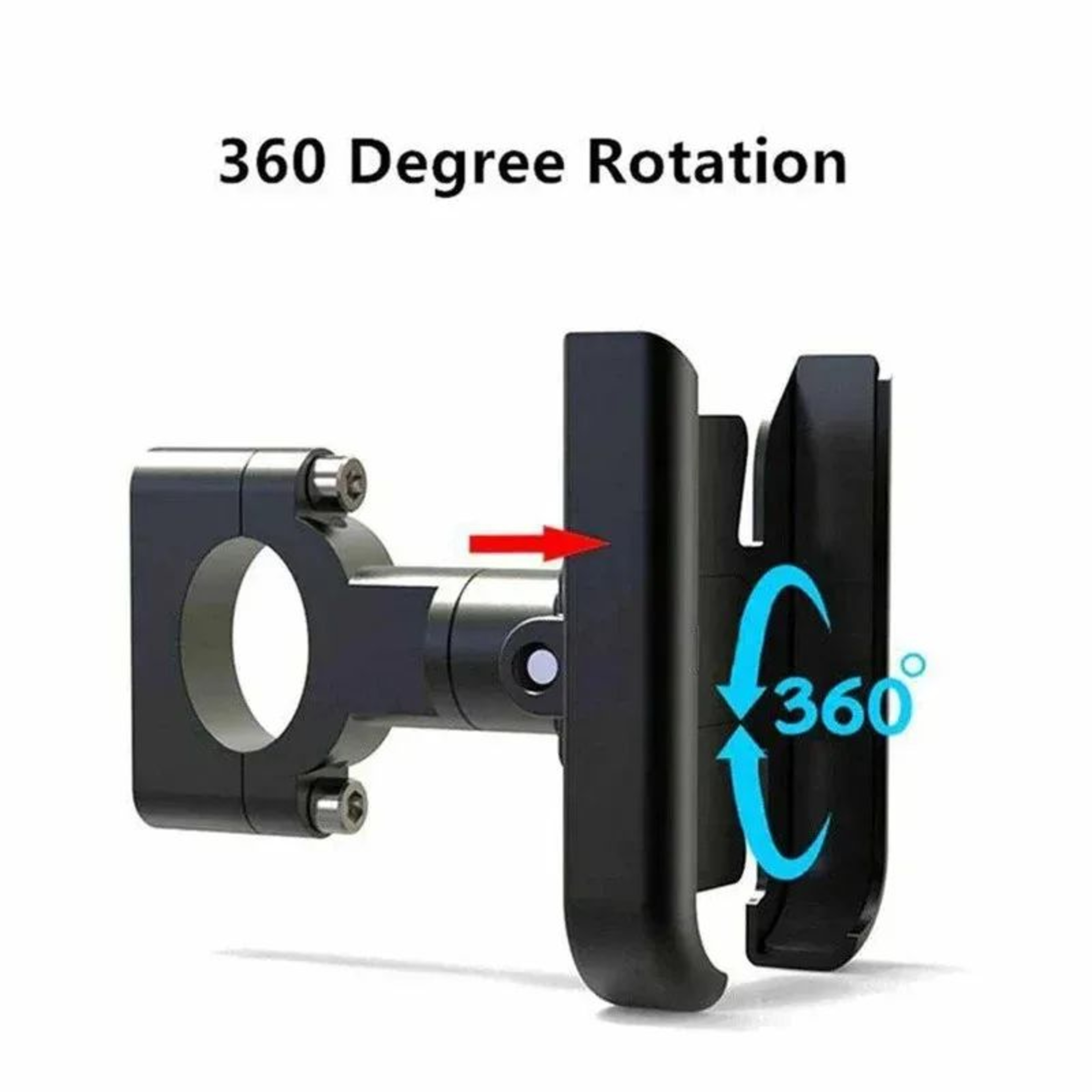 Rearview Mirror Aluminum Phone Holder 360 Rotating Secure Motorcycle Mount 1