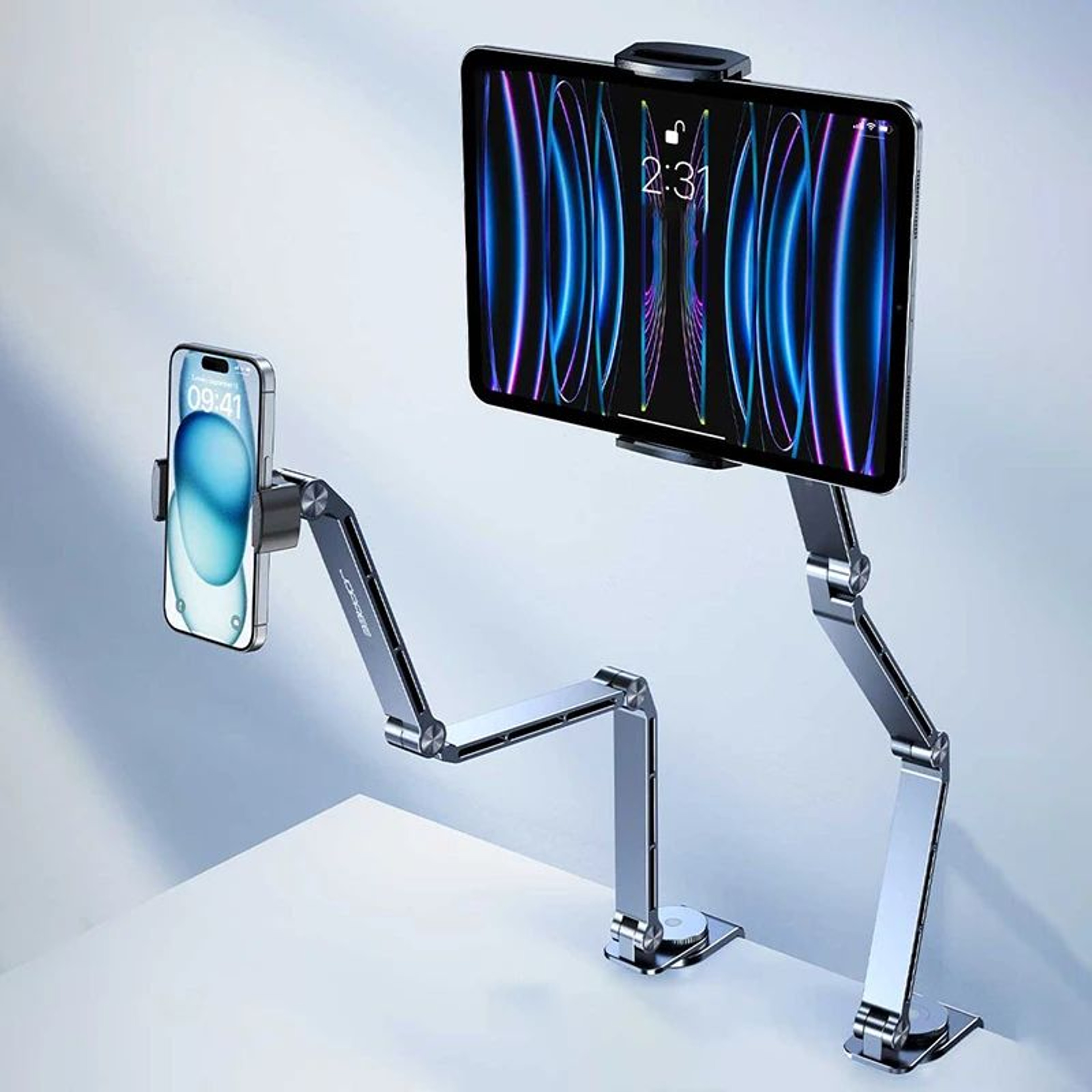 MoZhao 360 Rotating Tablet Stand  Foldable Aluminum Tablet  Phone Holder With Magnetic Base 4
