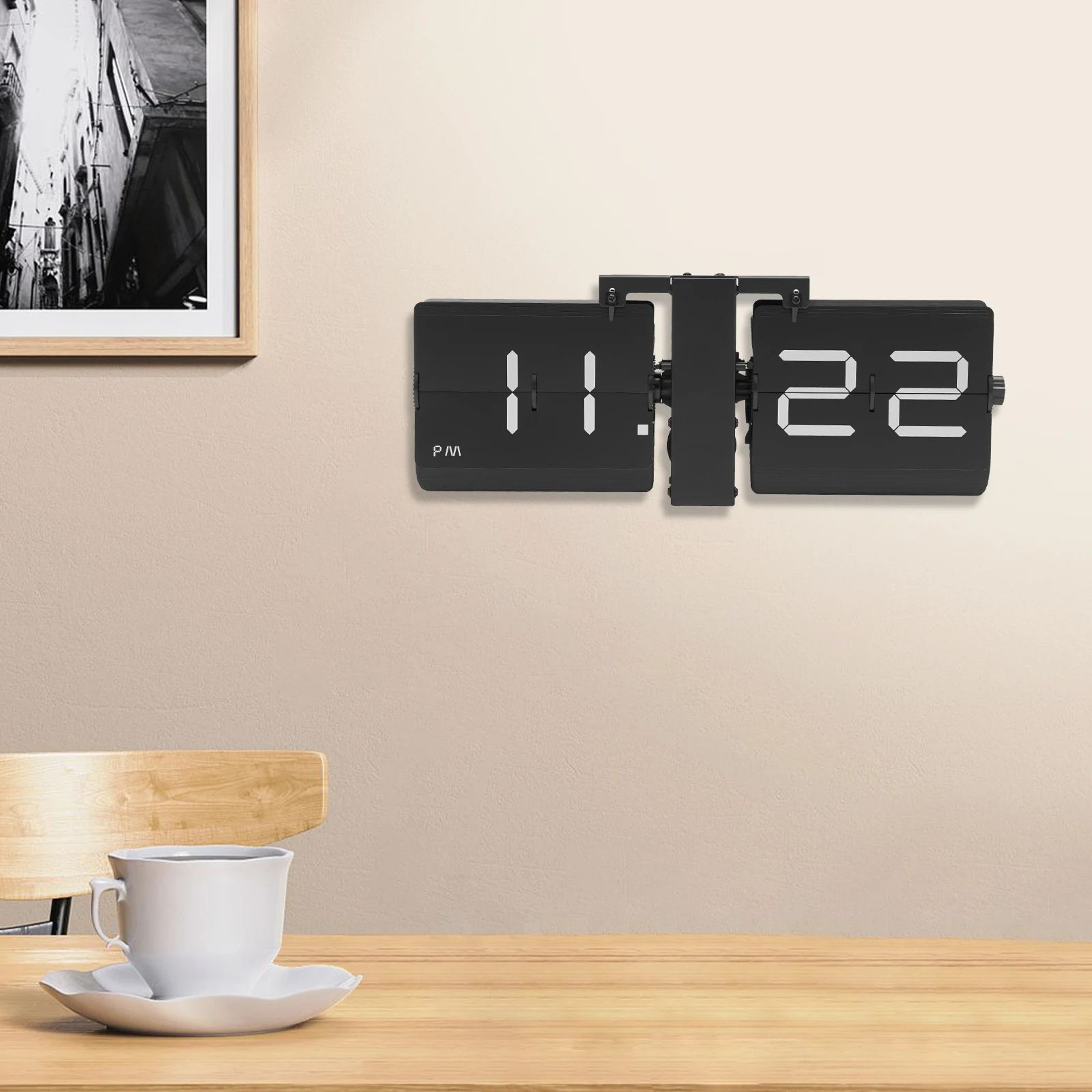 Retro Flip Clock Battery Operated Wall And Tabletop Vintage Desk Clock With Large Digital Display 1