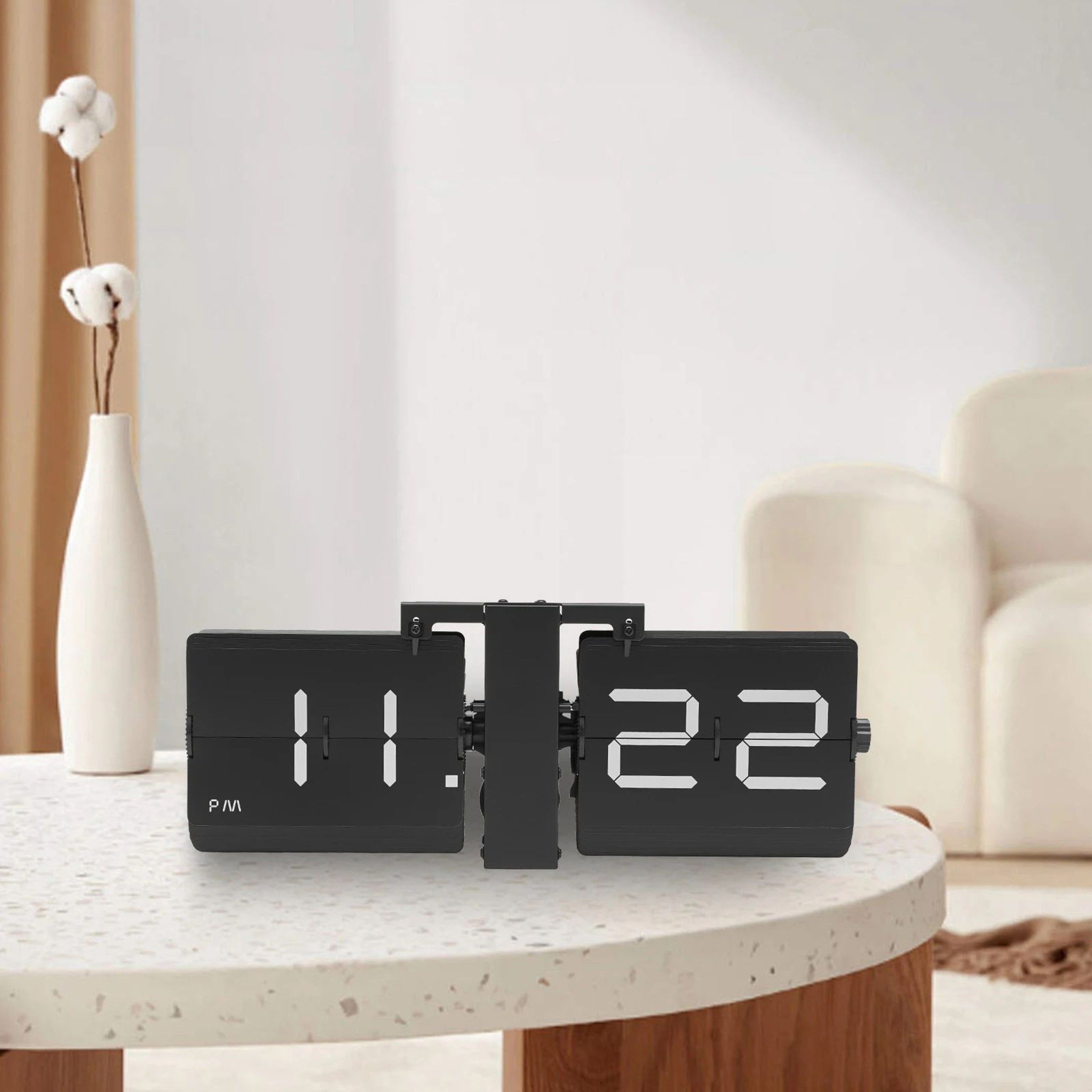 Retro Flip Clock Battery Operated Wall And Tabletop Vintage Desk Clock With Large Digital Display 3