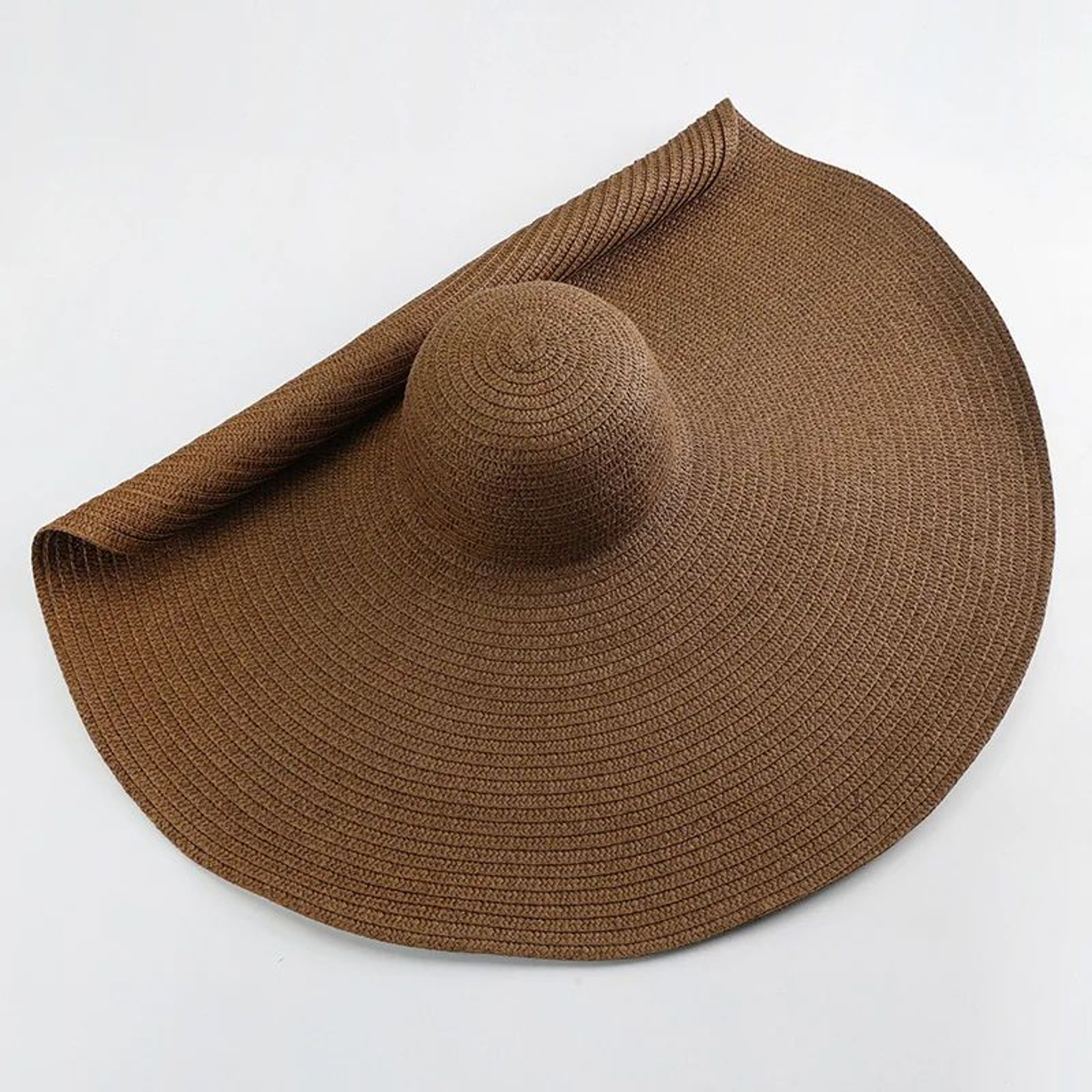 Oversized 70cm Wide Brim Beach Sun Hat  Foldable UV Protection Straw Hat For Women 19
