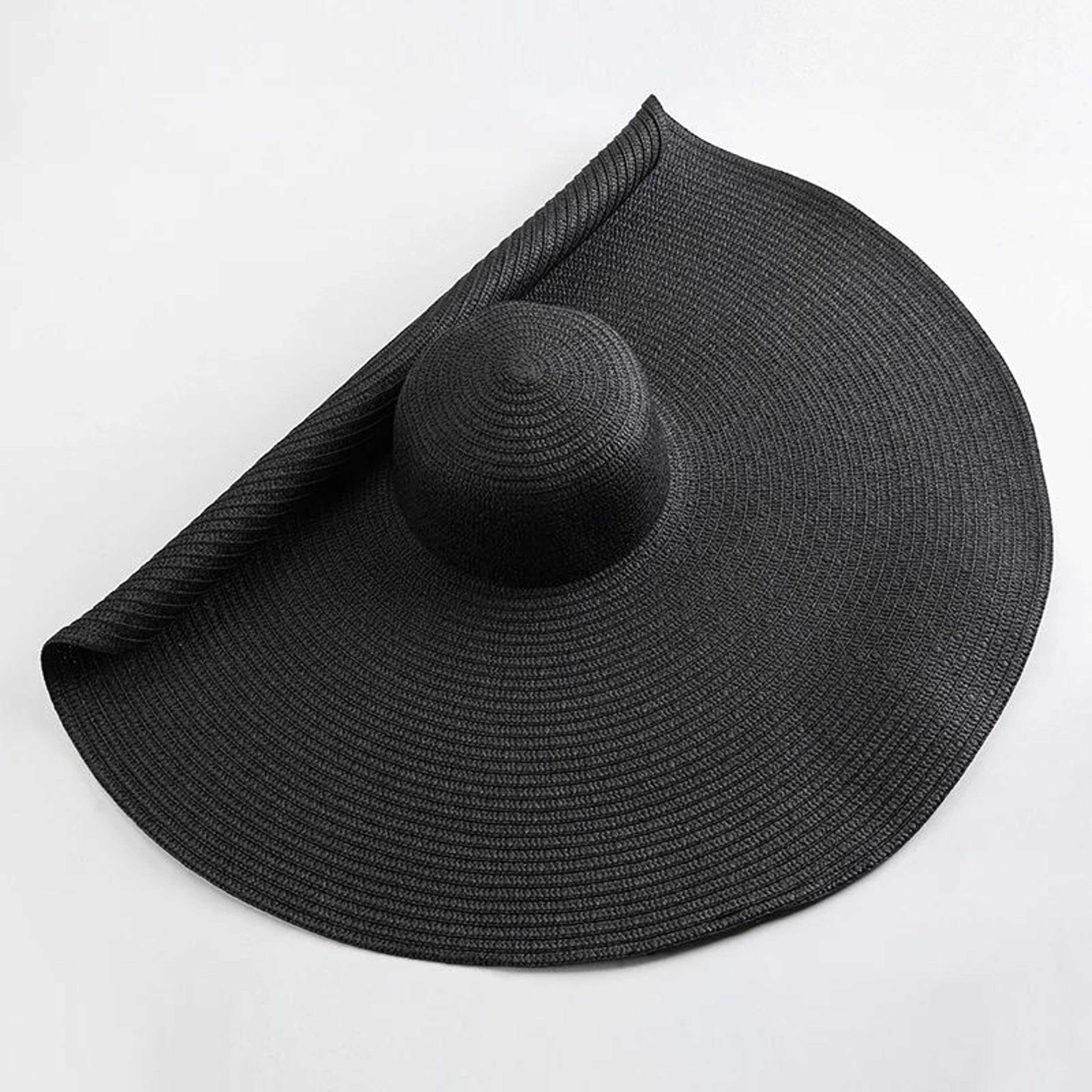 Oversized 70cm Wide Brim Beach Sun Hat  Foldable UV Protection Straw Hat For Women 10