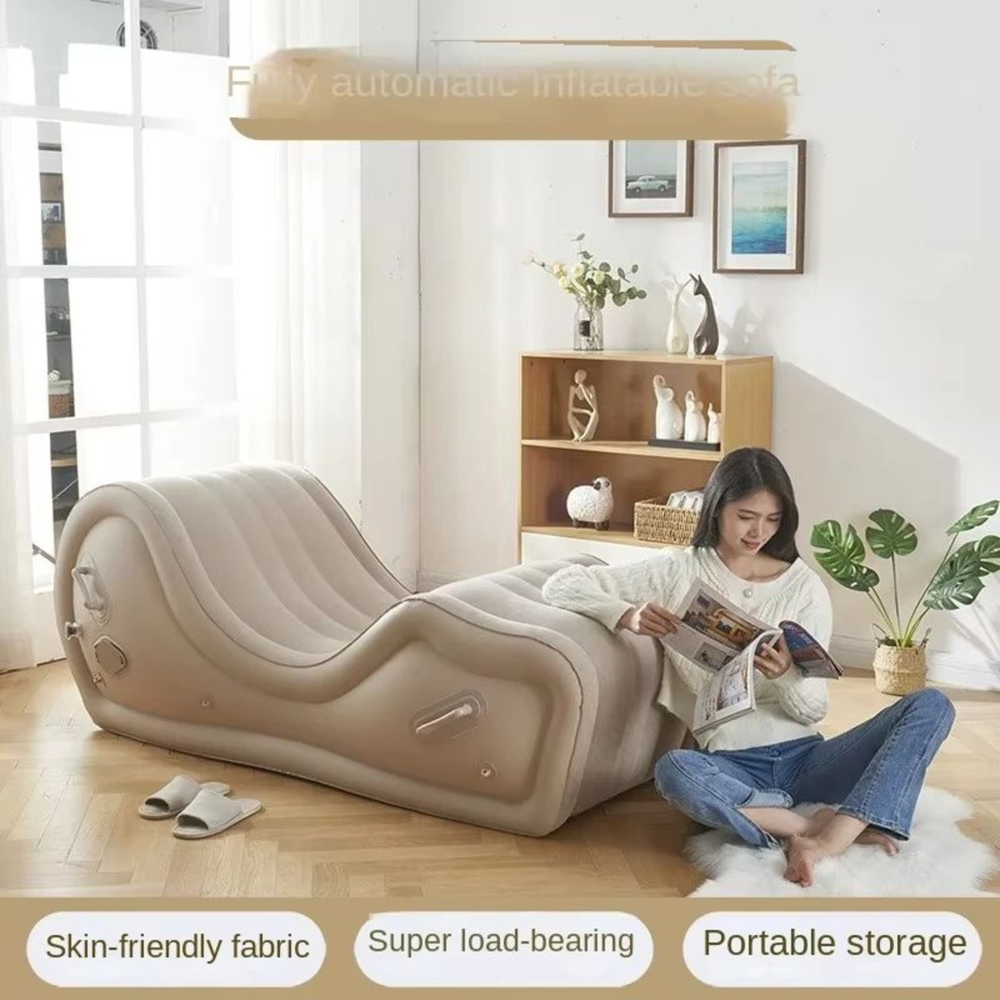 Portable Inflatable Sofa Chair  Outdoor Air Lounger For Camping Beach  Travel 1