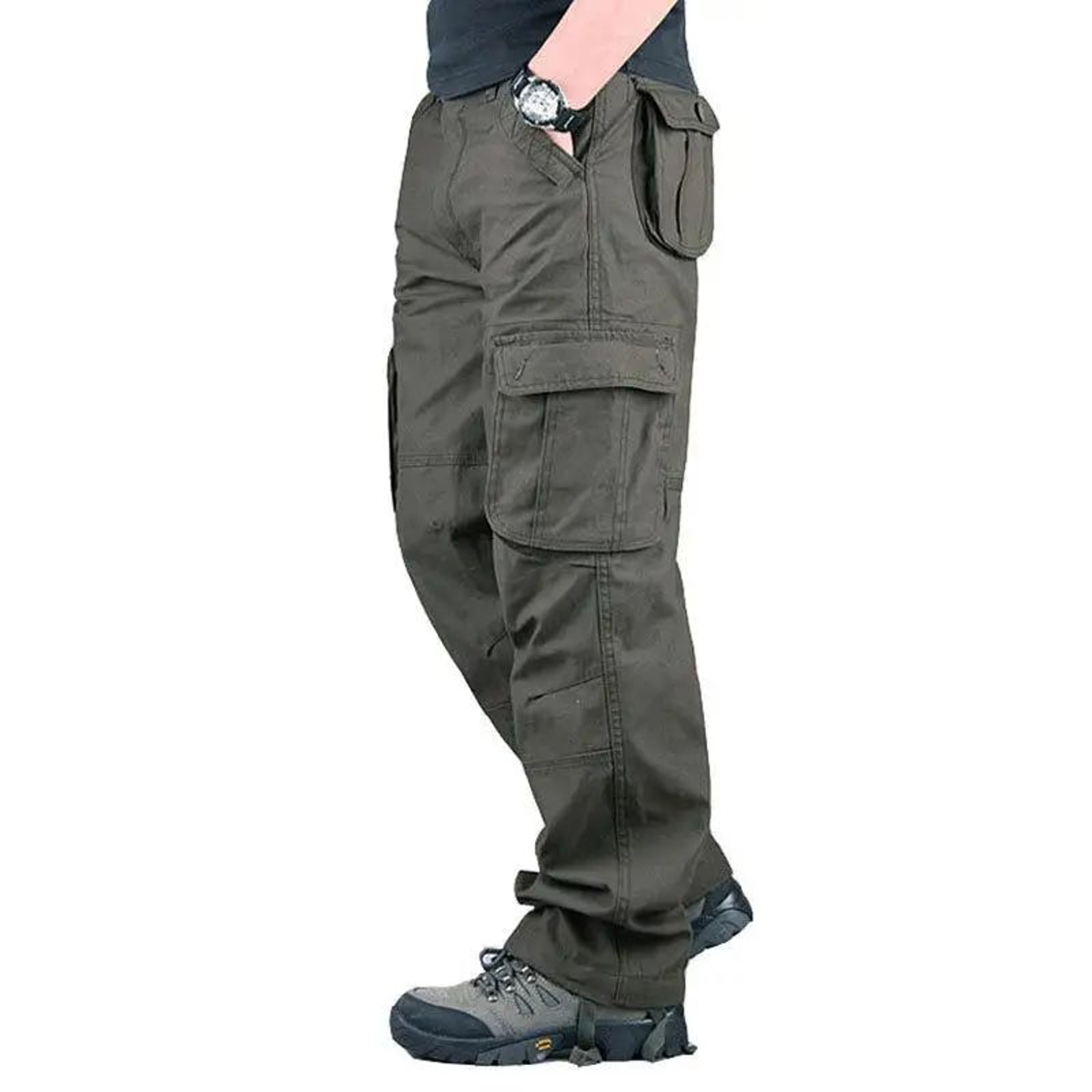 RidgeFlex Tactical Cargo Pants For Men  Durable MultiPocket Hiking  Work Pants 3