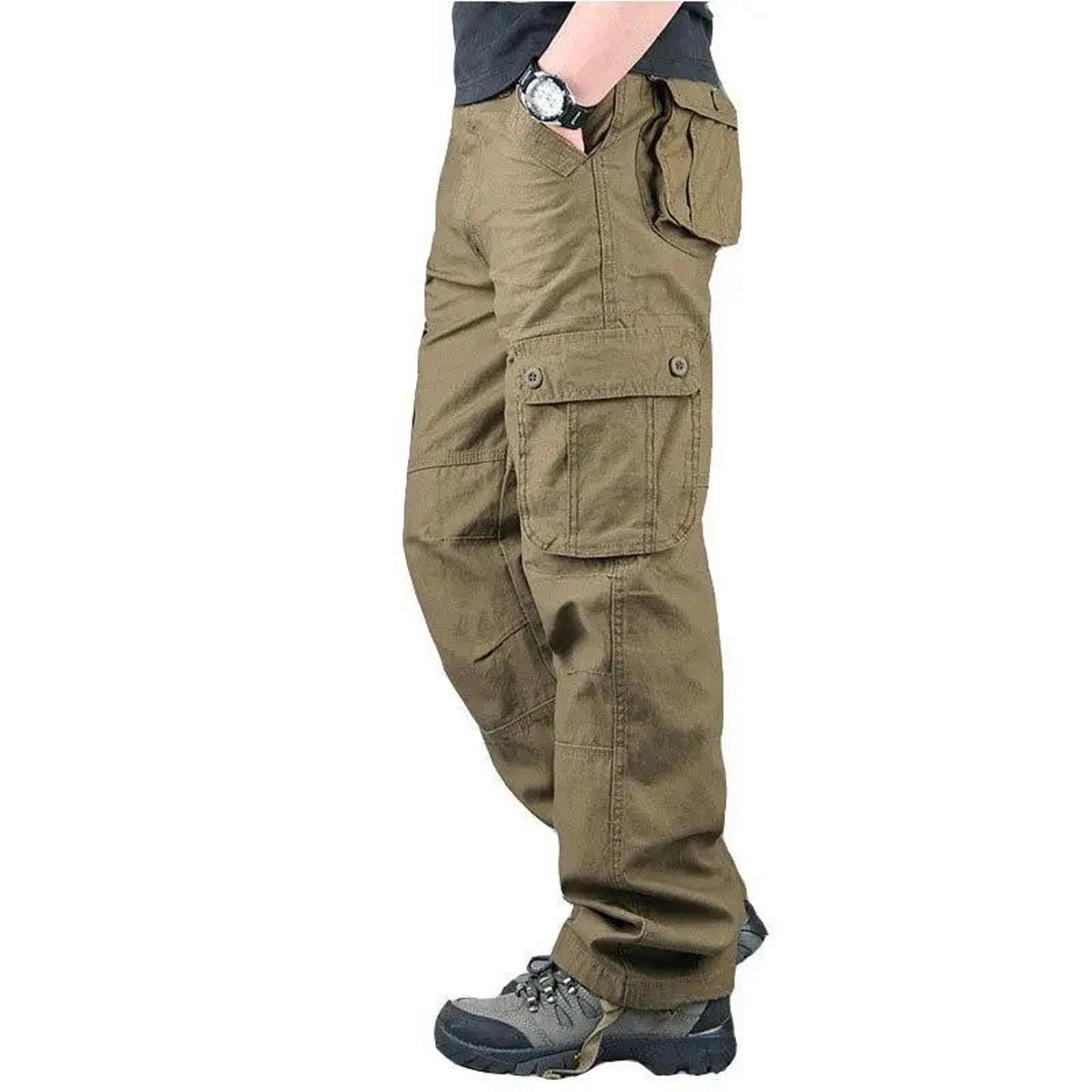 RidgeFlex Tactical Cargo Pants For Men  Durable MultiPocket Hiking  Work Pants 8
