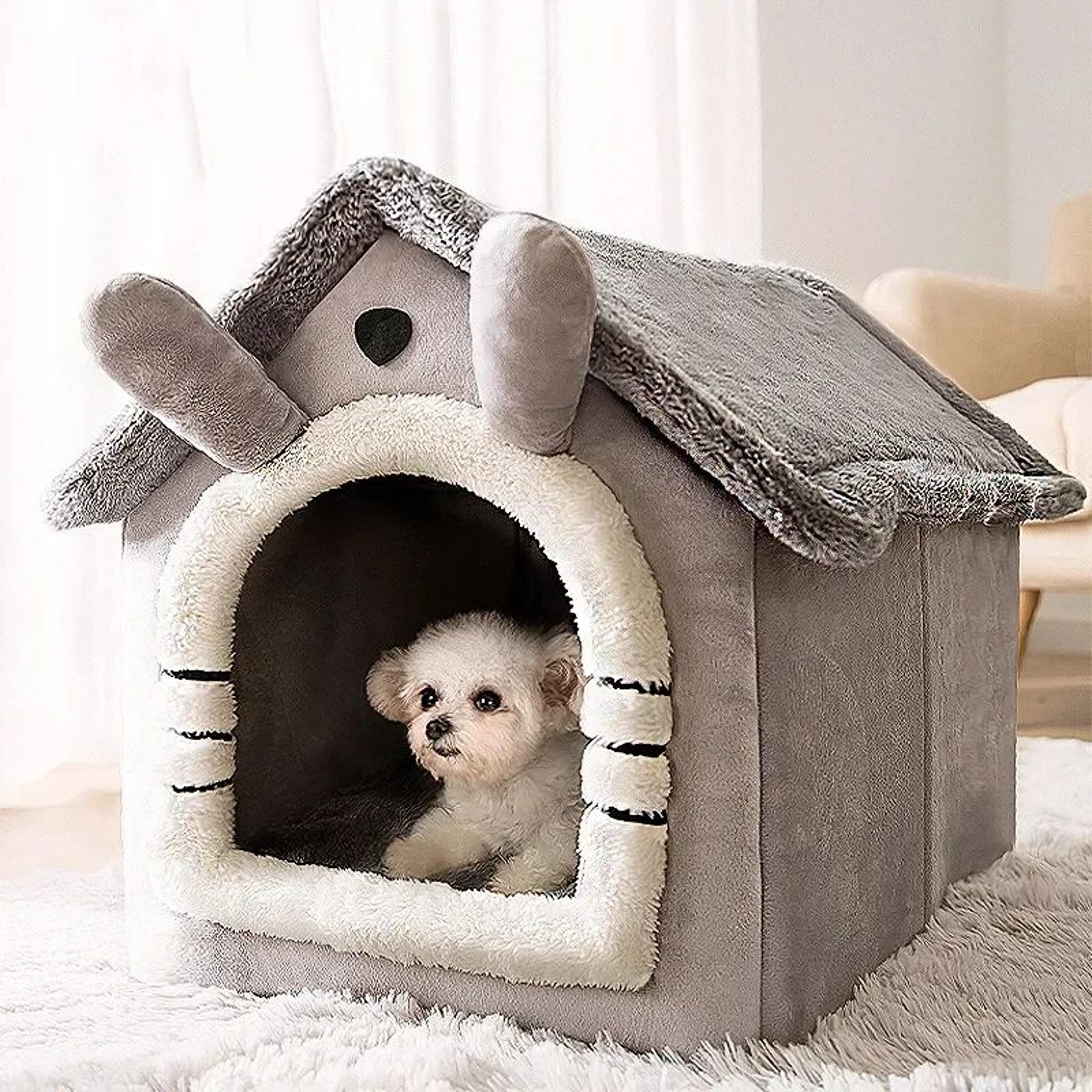 CozyFold Winter Pet House Bed For Cats  Small Dogs 0
