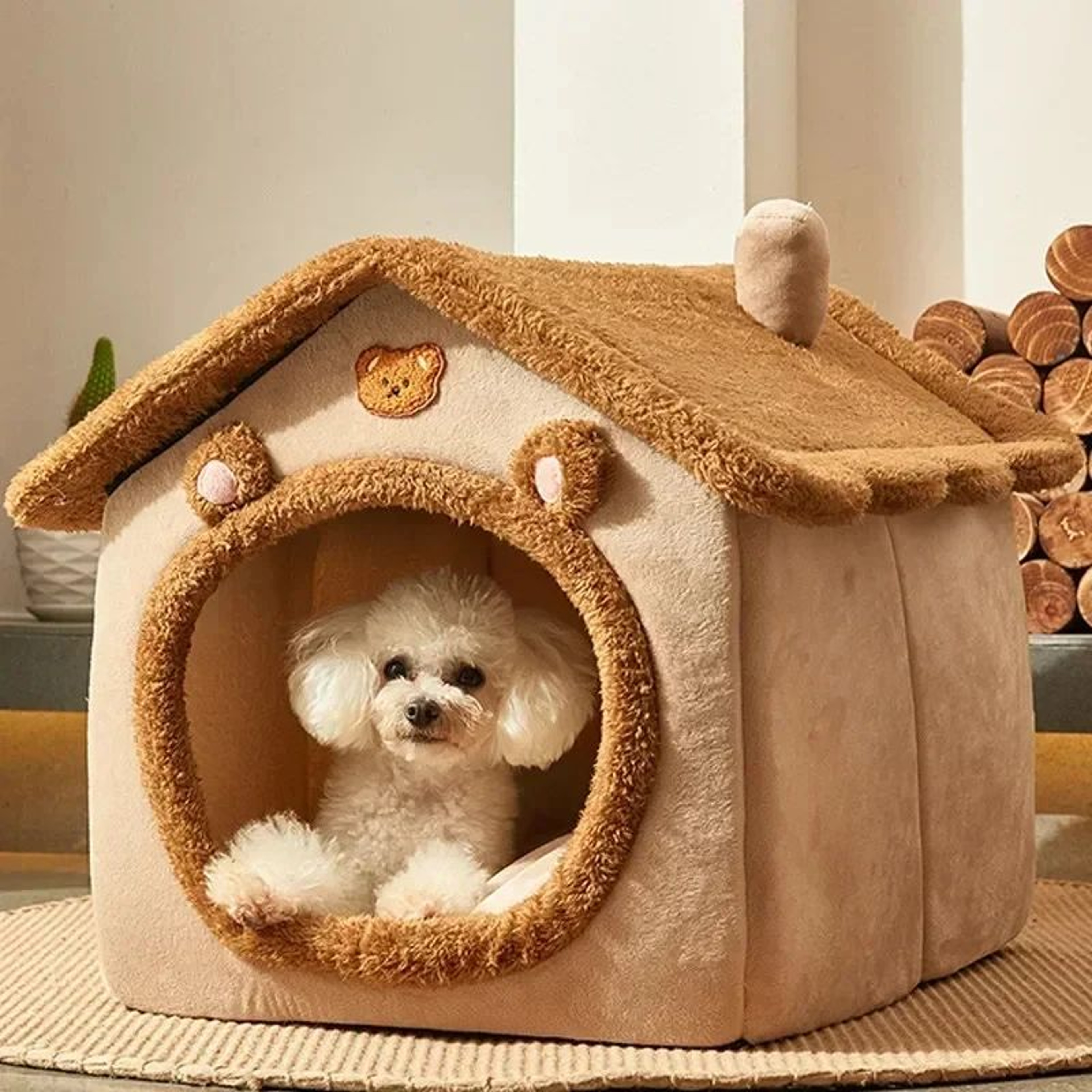 CozyFold Winter Pet House Bed For Cats  Small Dogs 2