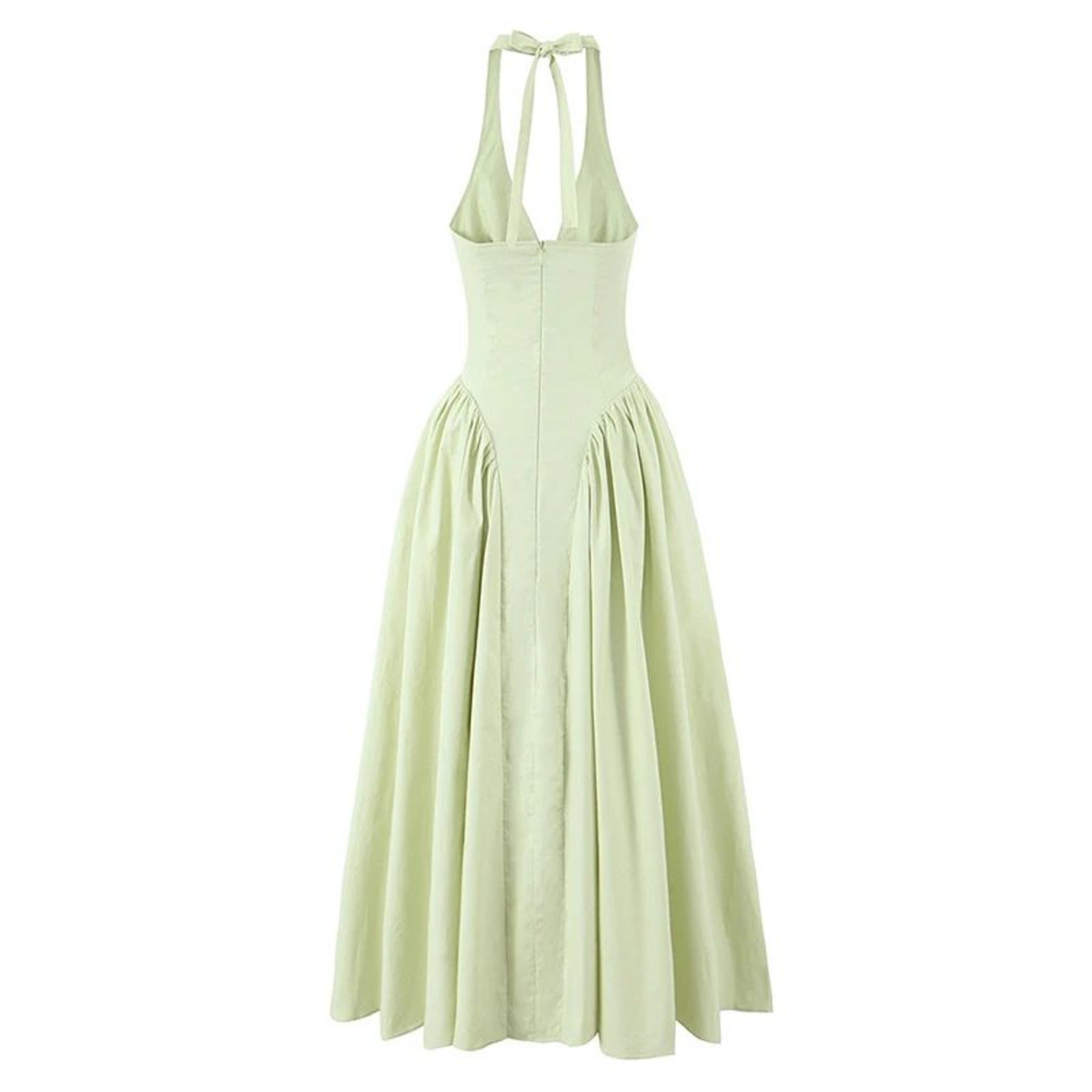 Elegant Backless Halter ALine Midi Dress  Summer Backless Halter Dress For Women 4